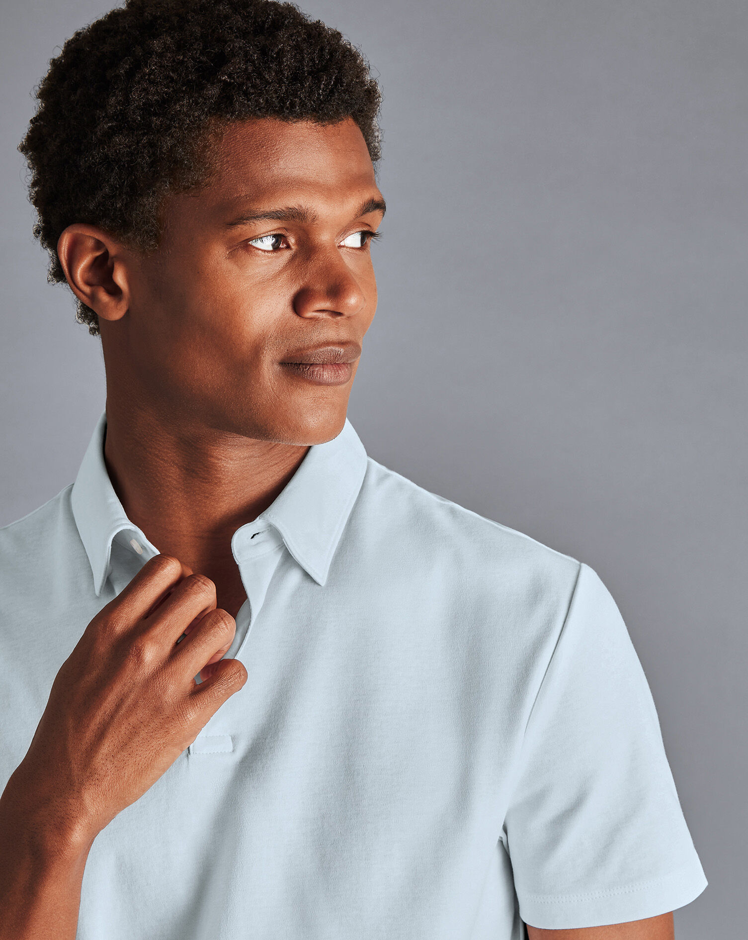 Combed Cotton Polo - Cornflower Blue