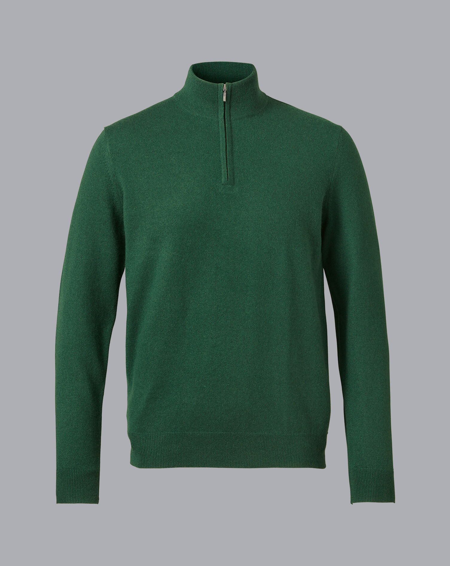 Cashmere Zip Neck Sweater - Dark Green