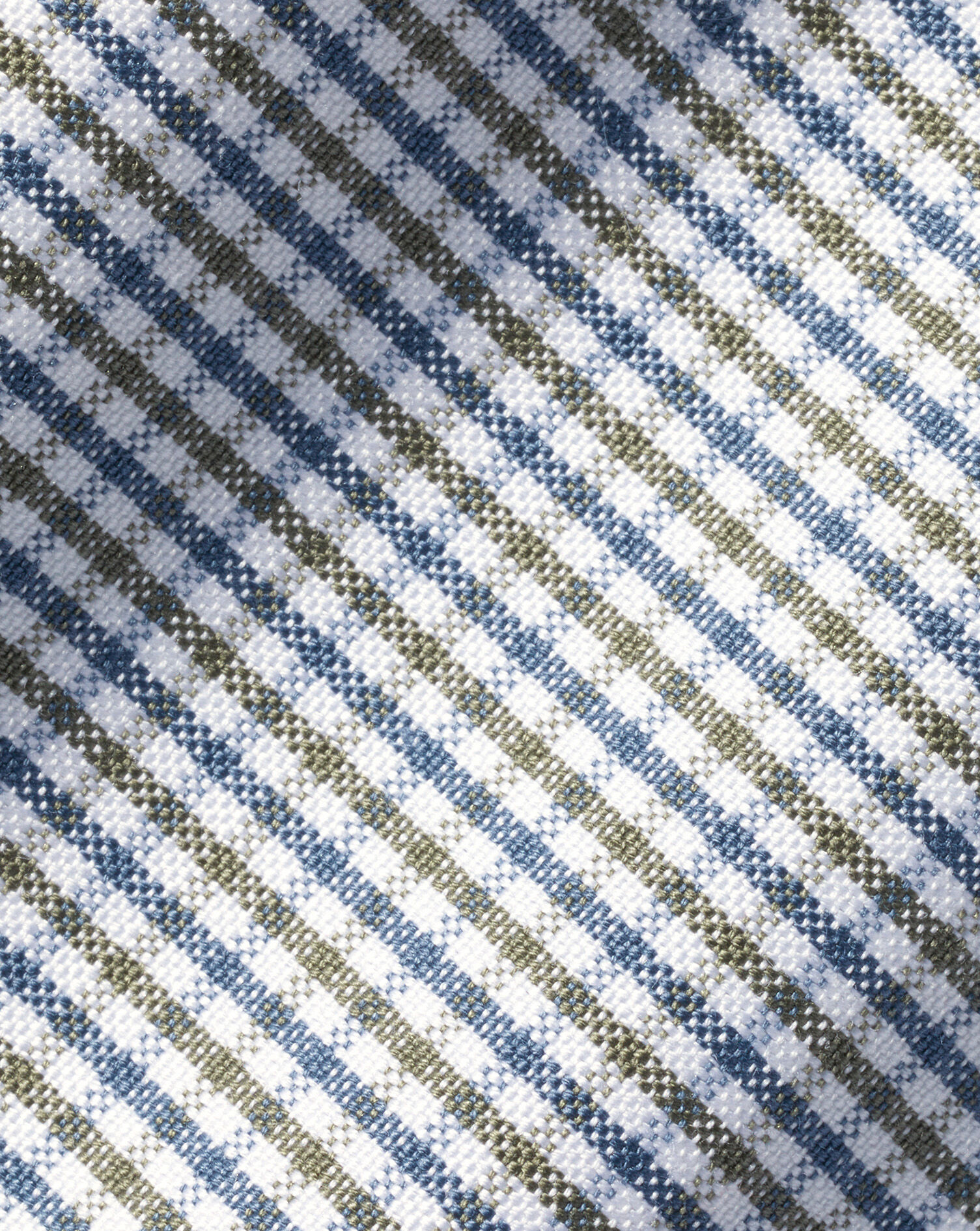 Button-Down Collar Non-Iron Gingham Check Shirt - Olive Green