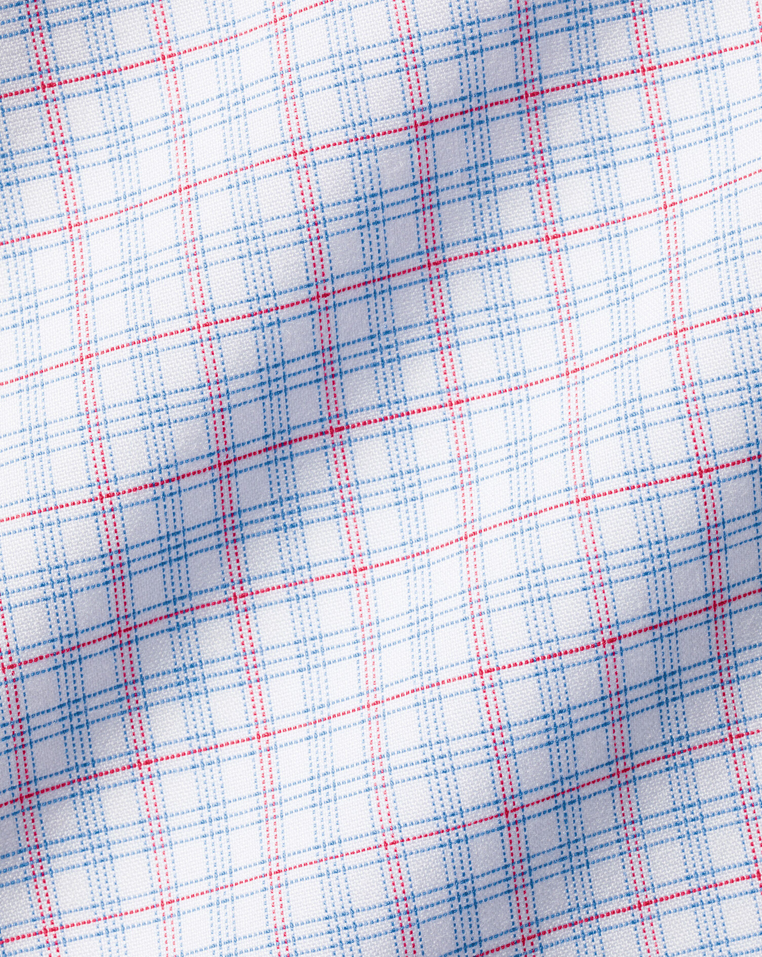 Spread Collar Non-Iron Check Shirt - Bright Pink