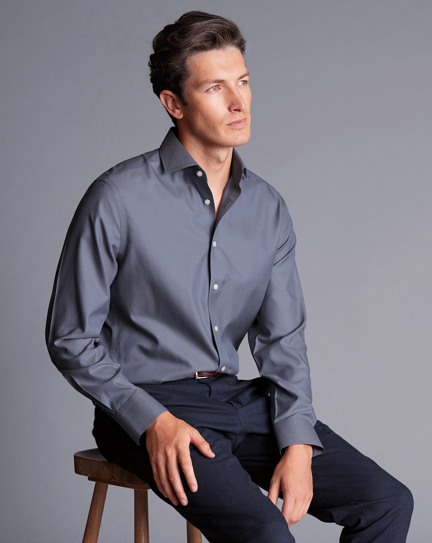 Smart Cotton Stretch Pants - Ink Blue