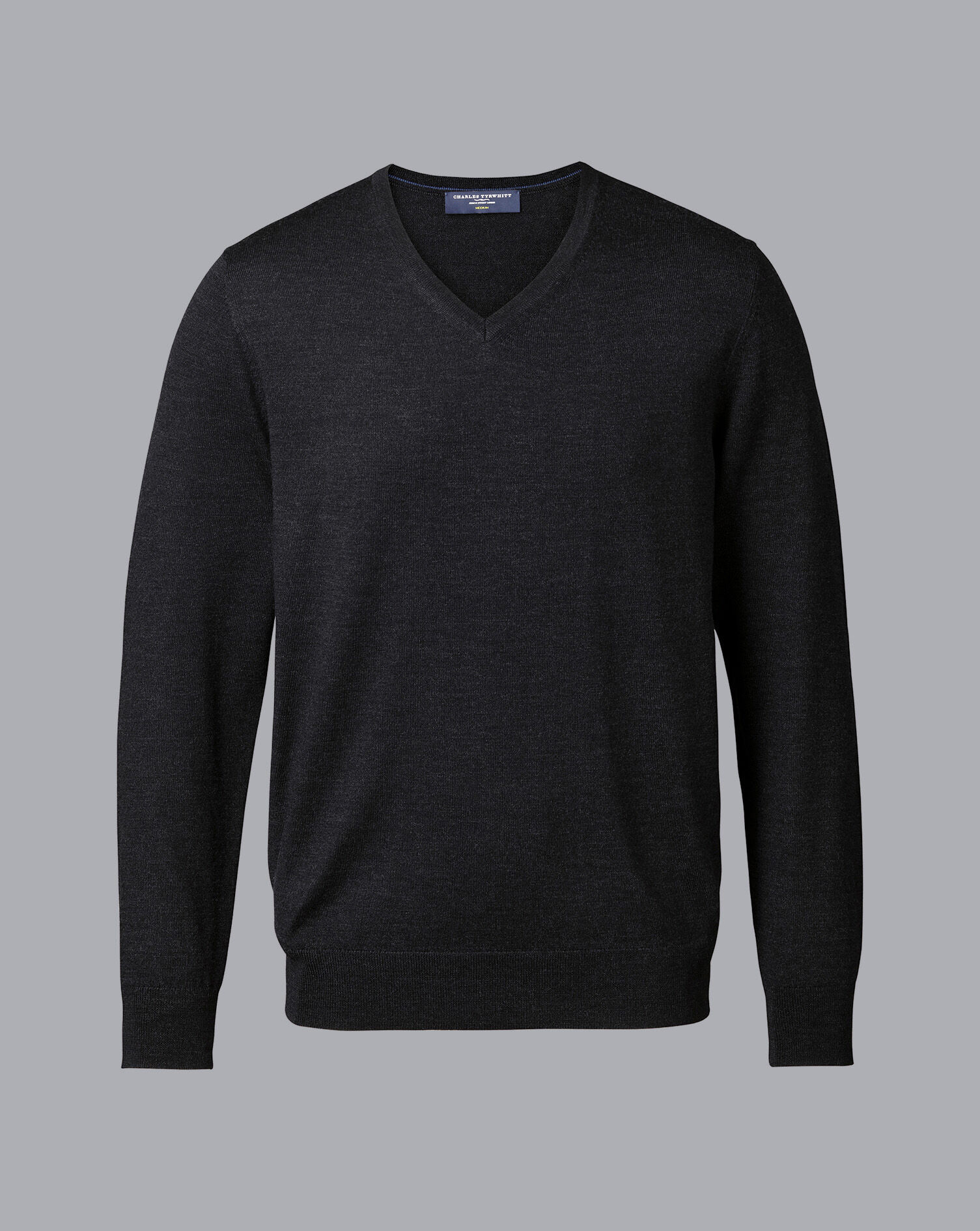 Merino V-Neck Sweater - Charcoal Grey