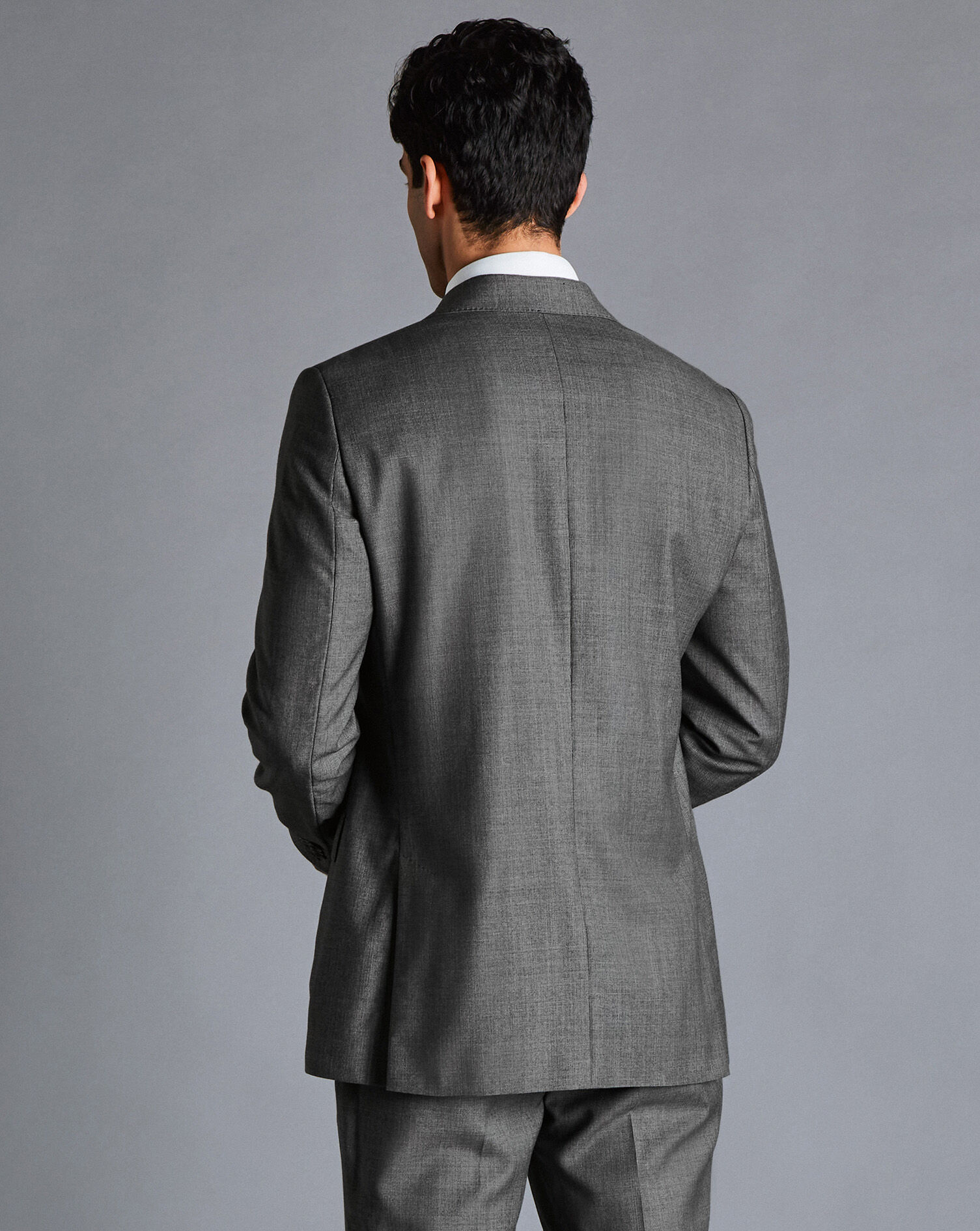 Italian Luxury Textured Suit Jacket - Light Grey