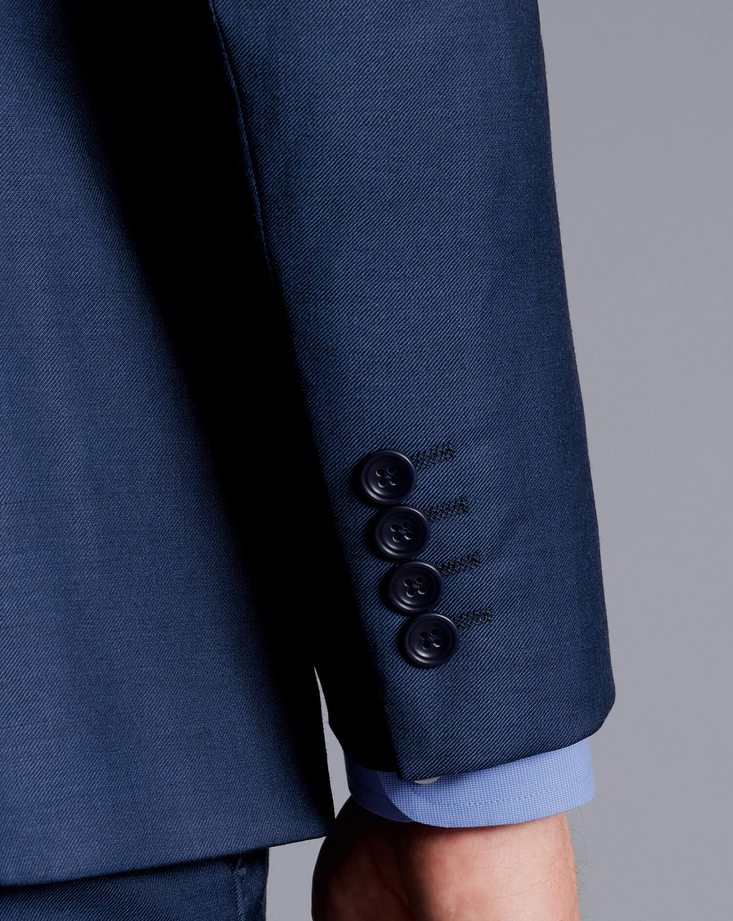 Natural Stretch Twill Suit Jacket - Mid Blue