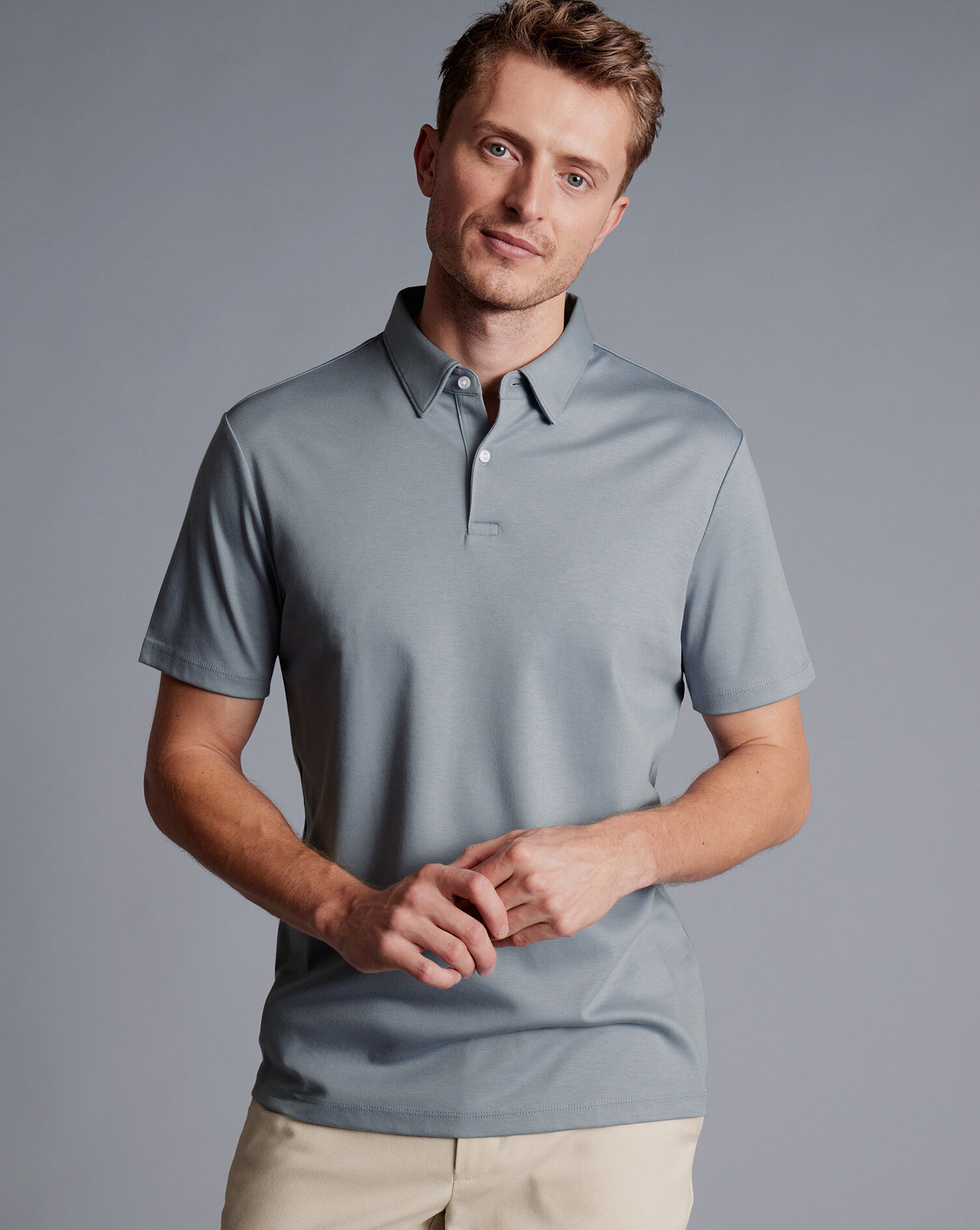 Smart Jersey Polo - Silver