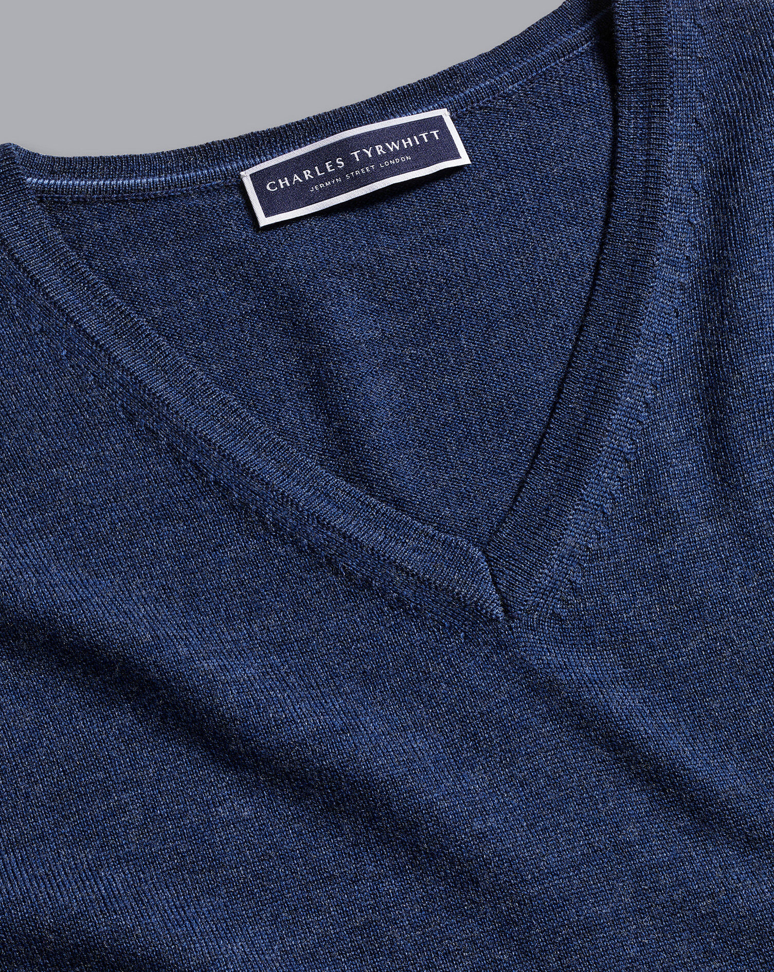 Merino V-Neck Sweater - Ink Blue