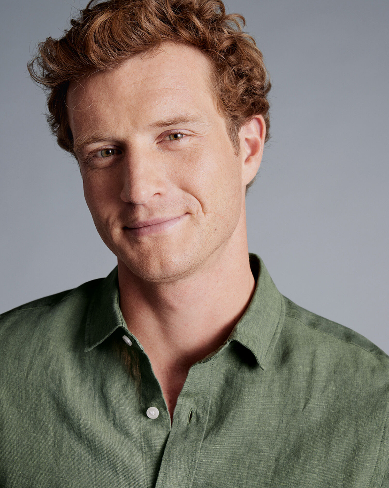 Pure Linen Shirt - Olive Green