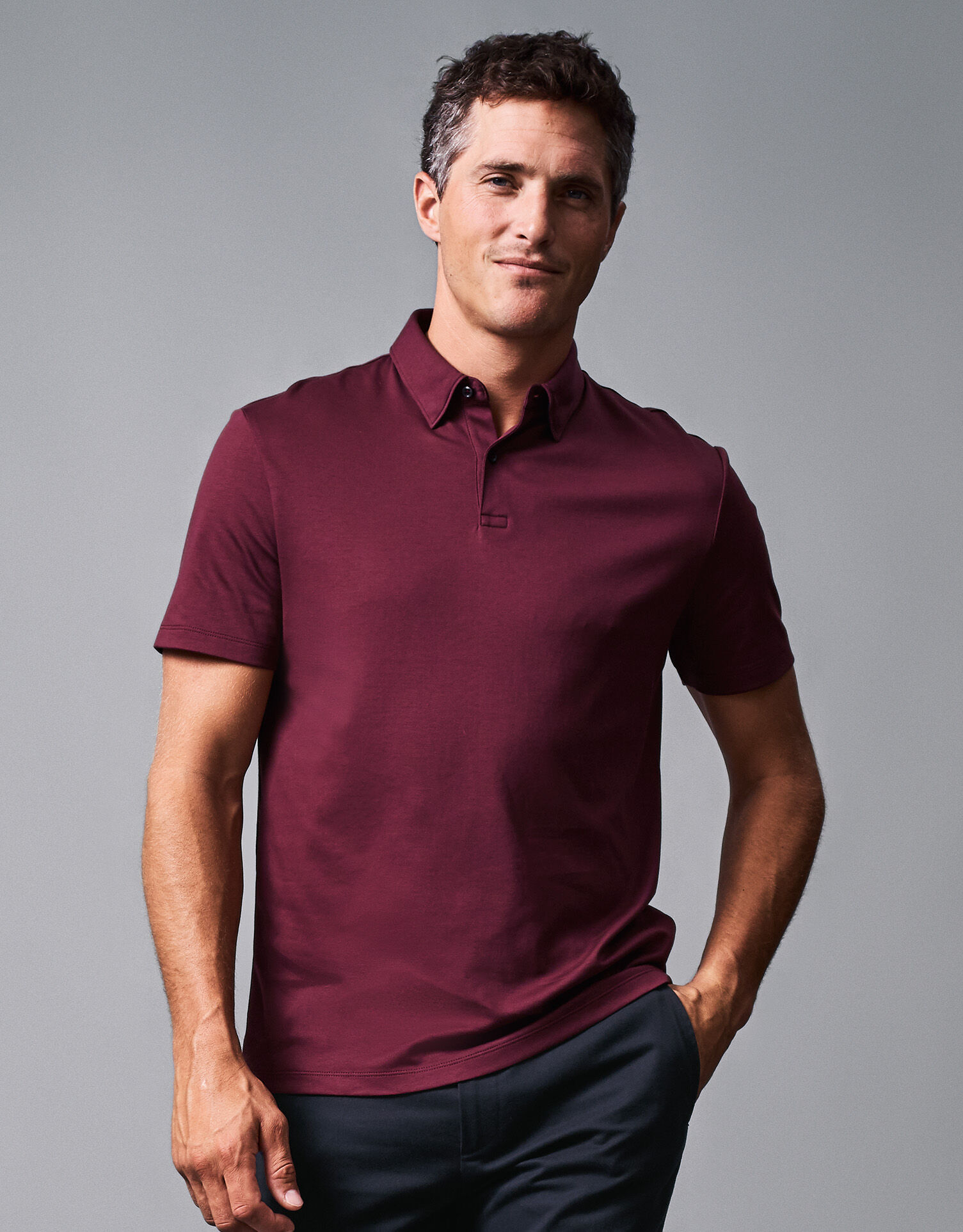 Smart Jersey Polo - Wine