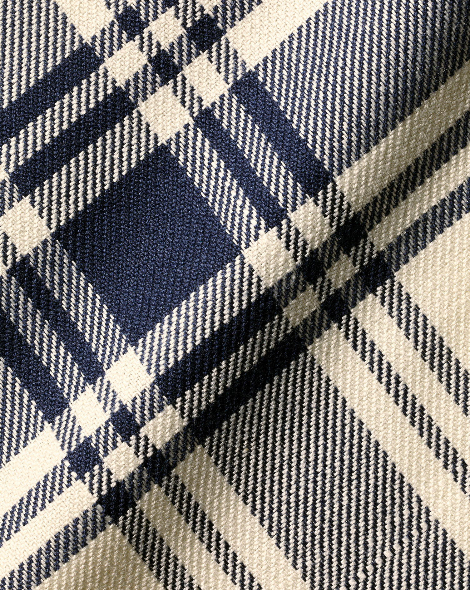 Button-Down Collar Non-Iron Twill Large Check Shirt - Cream