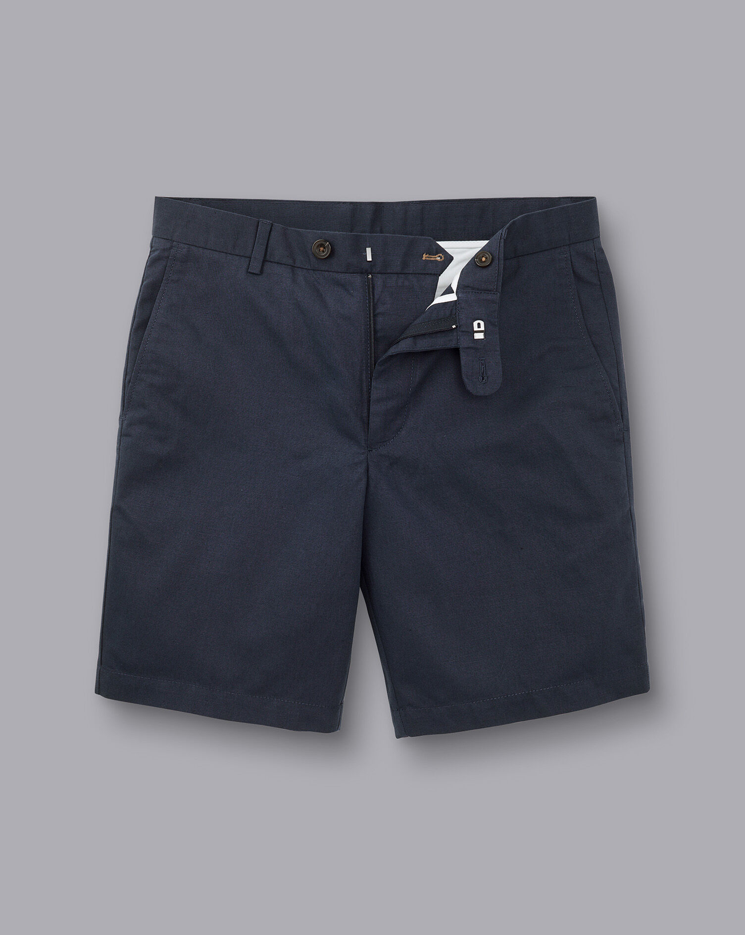 Cotton Linen Shorts - Ink Blue