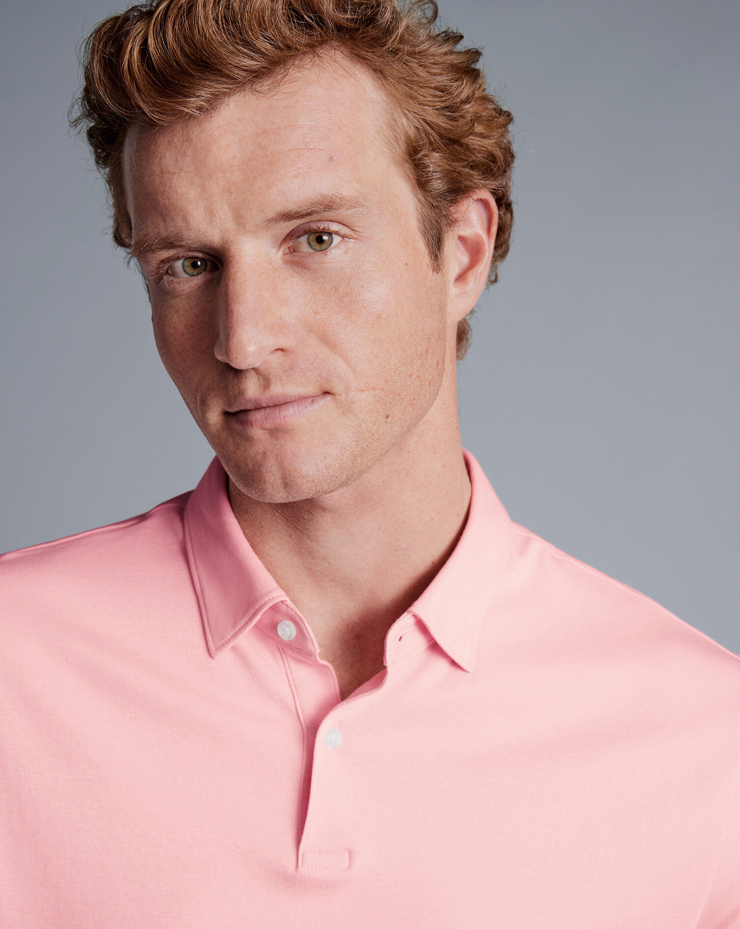Combed Cotton Polo - Light Pink