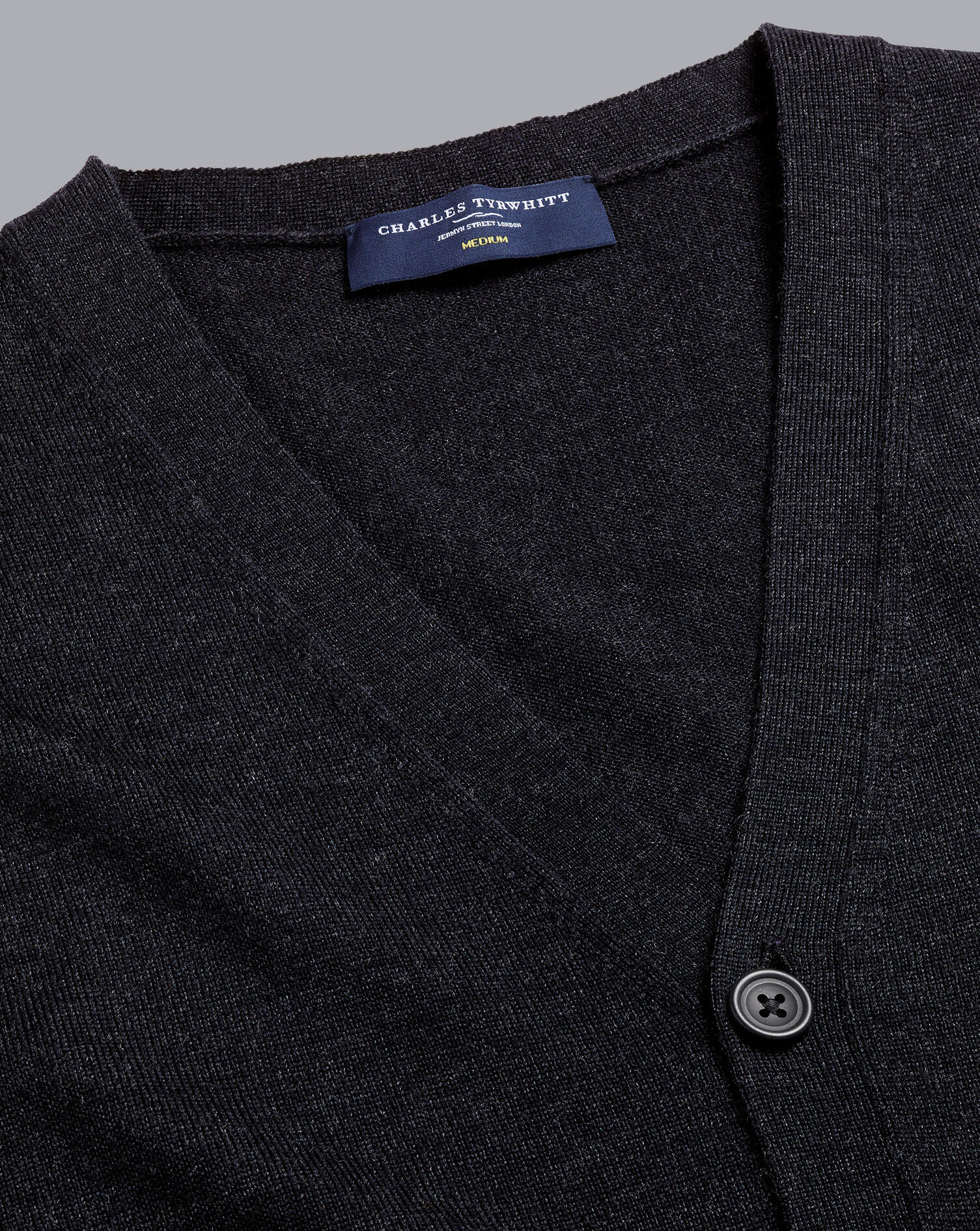 Merino Cardigan - Charcoal Grey