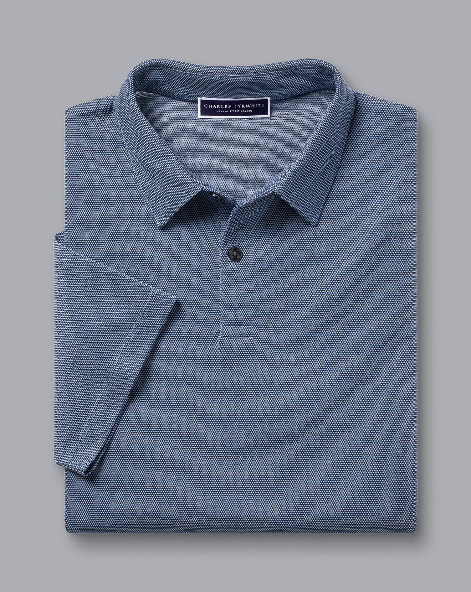 Jacquard Polo - Blue