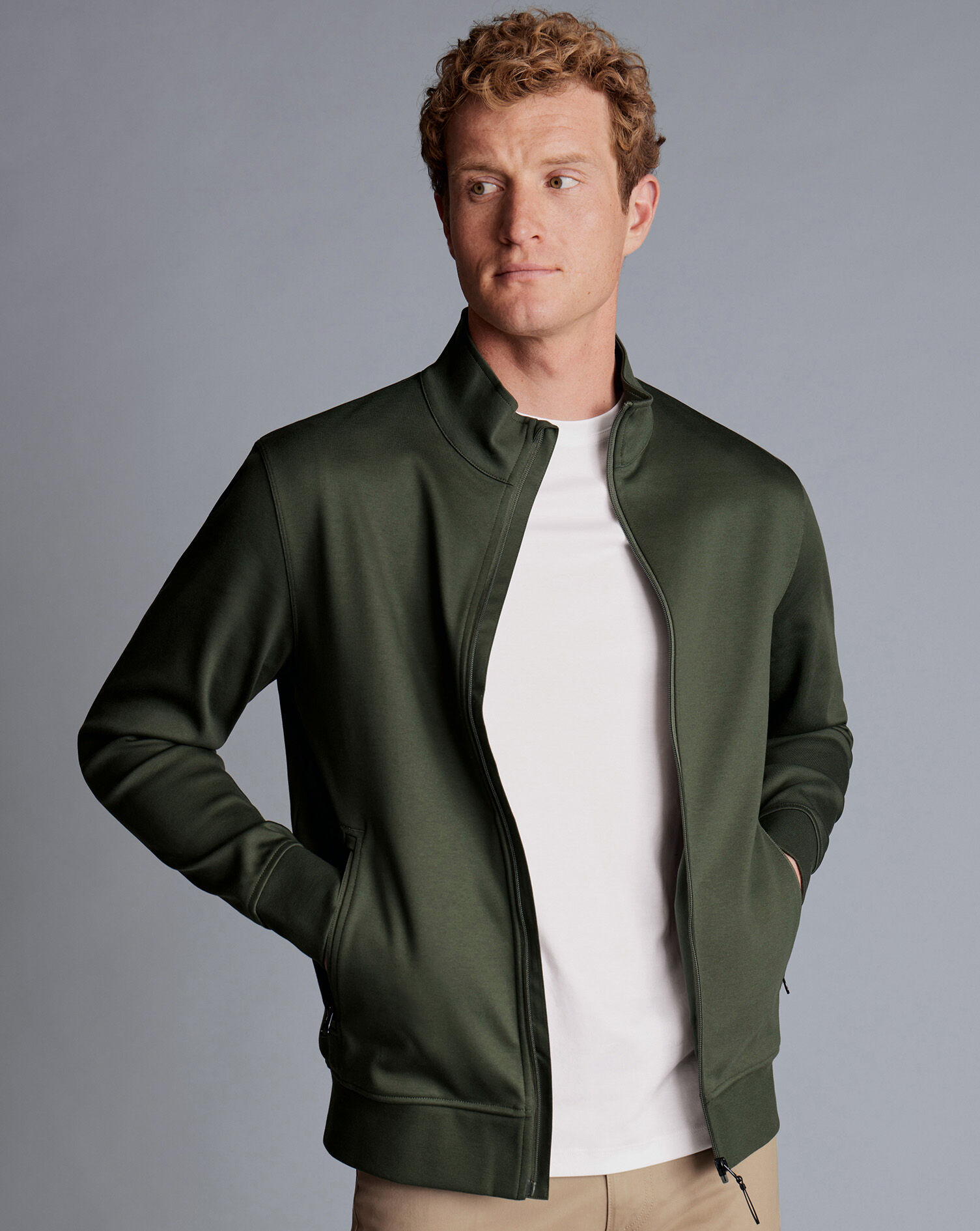 Performance Funnel Neck Jacket - Olive Green