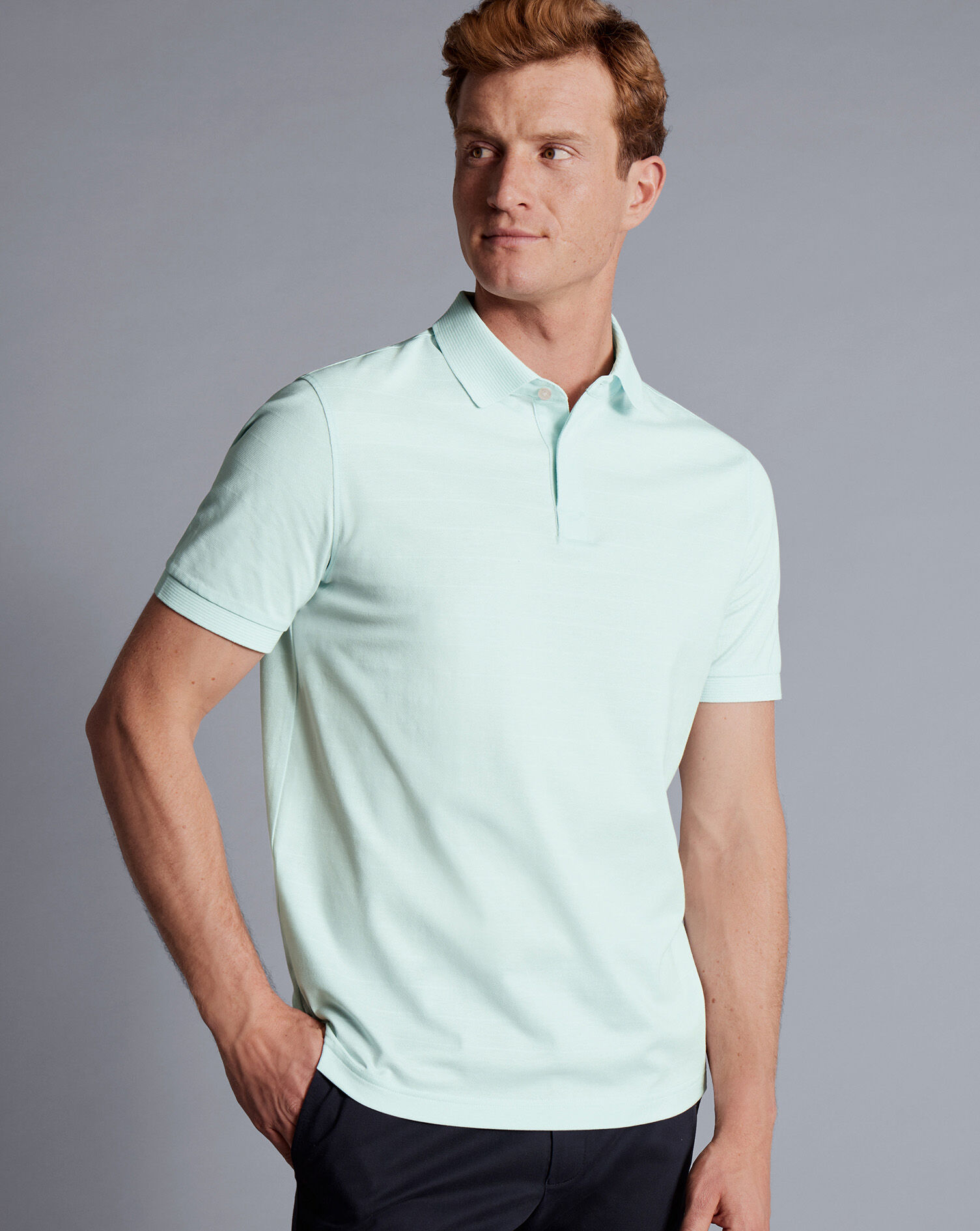 Tyrwhitt Cool Polo - Pale Teal Green