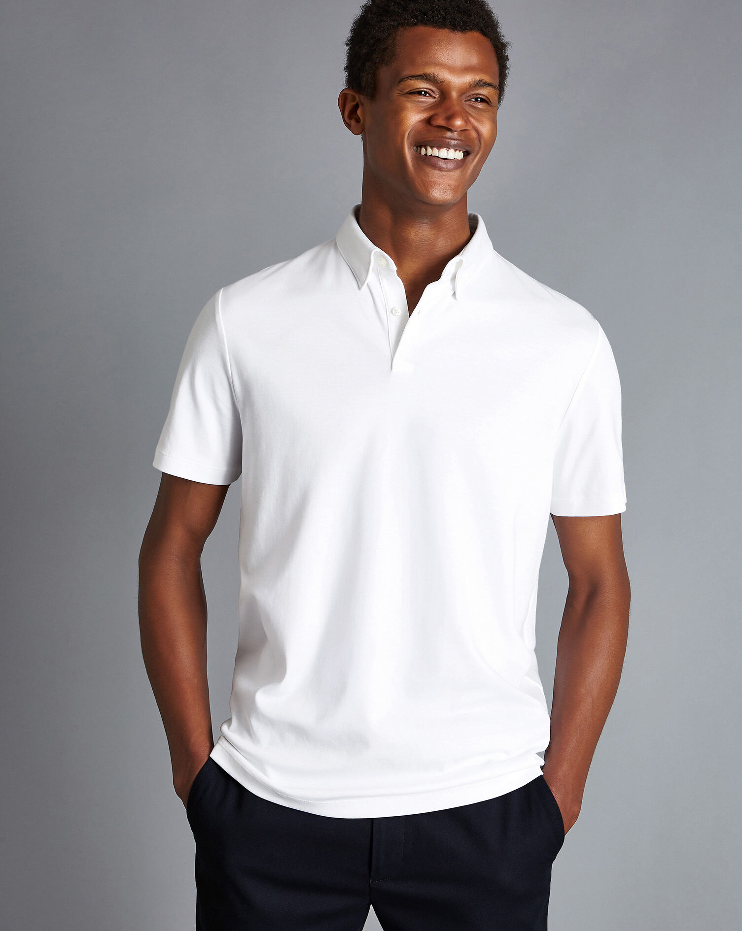 Smart Jersey Polo - White