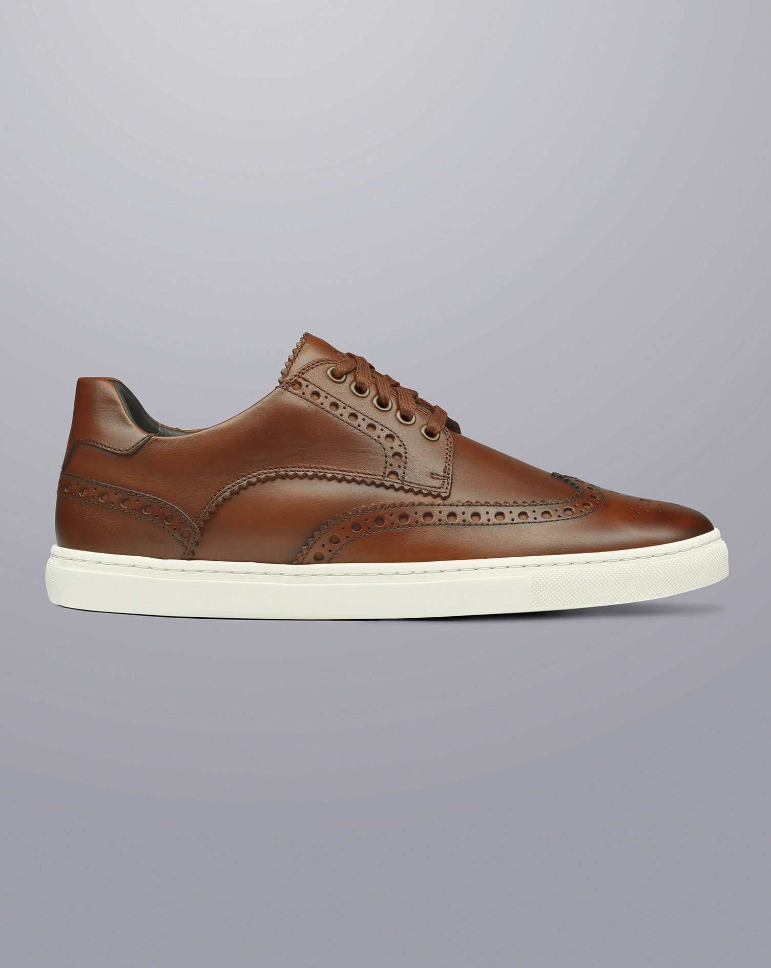 Leather Brogue Sneakers - Walnut Brown