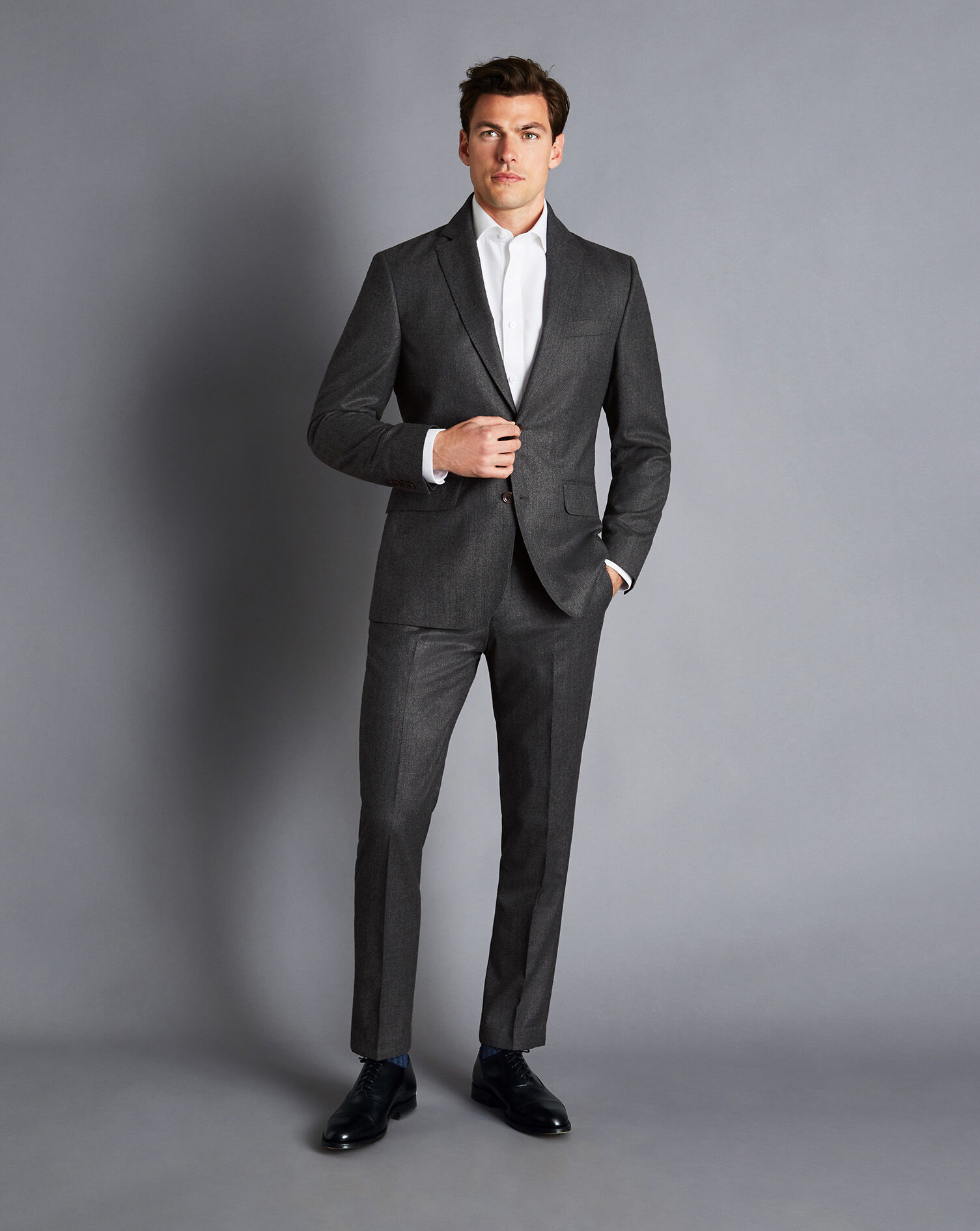 Grey Italian Flannel Suit Jacket