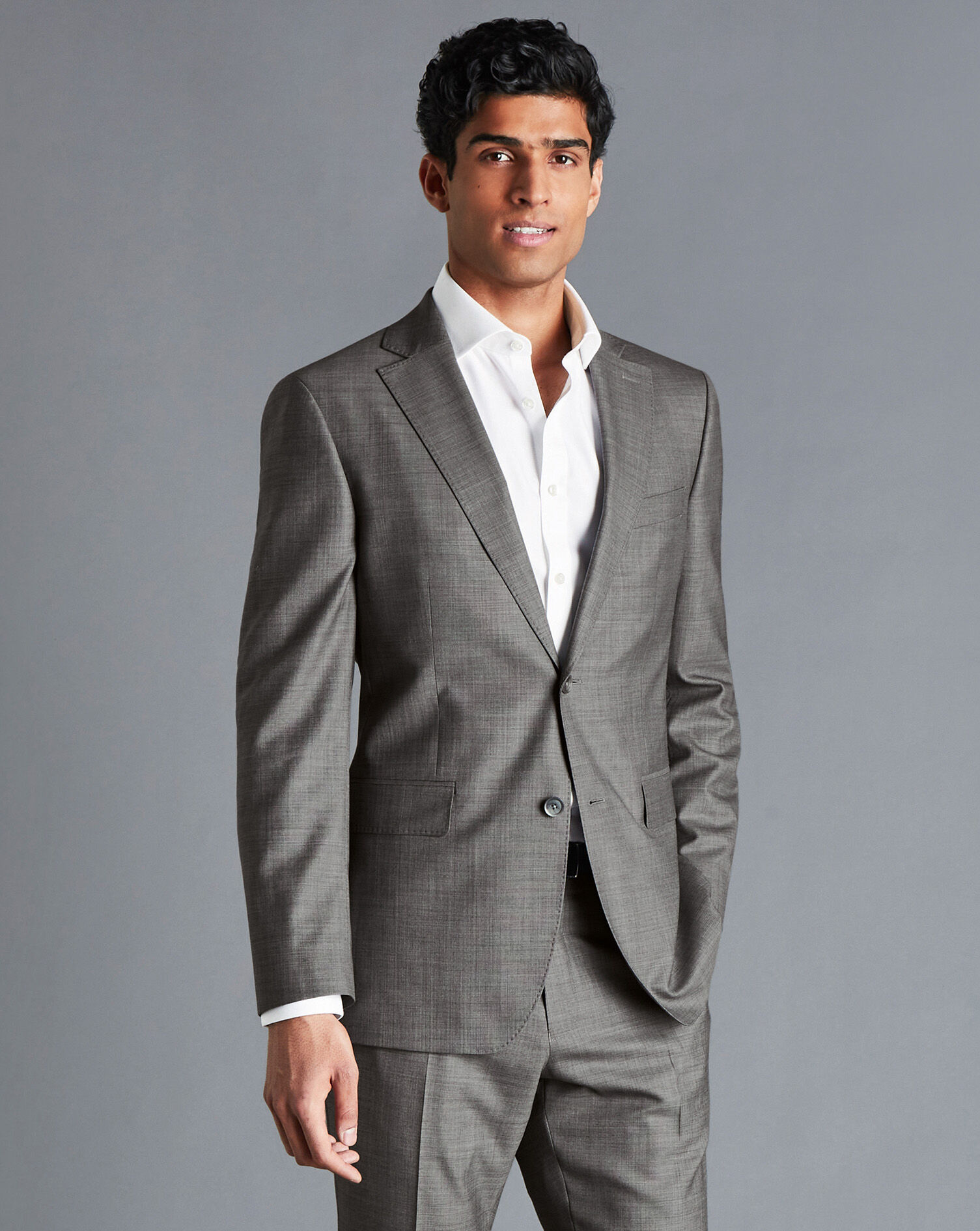 Sharkskin Suit Jacket - Grey