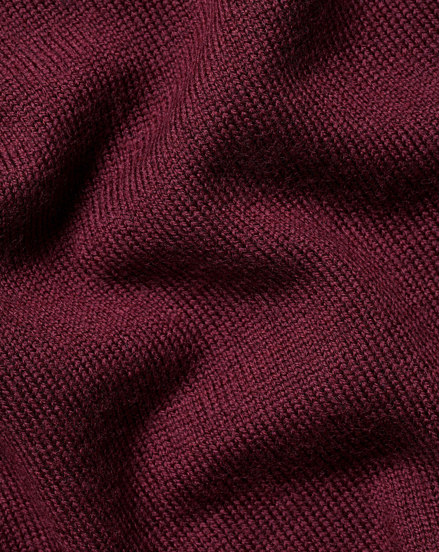 Merino Zip Neck Sweater - Burgundy