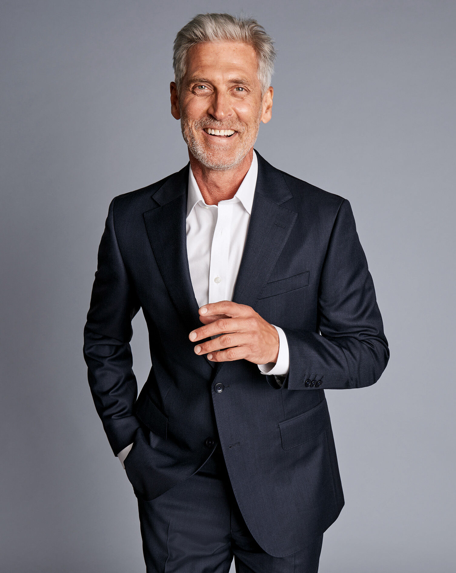 Italian Twill Suit Jacket - Navy