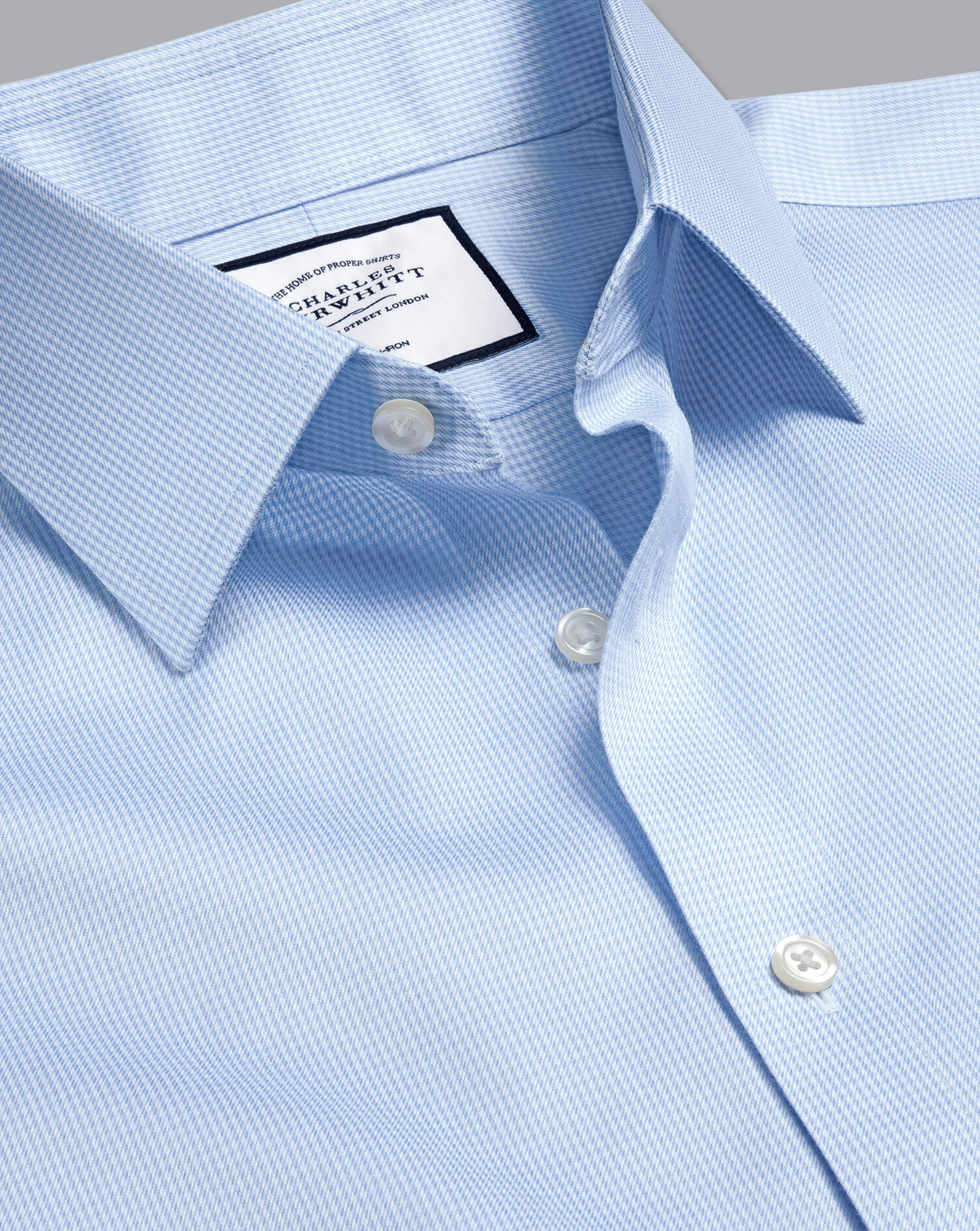 Non-Iron Puppytooth Shirt - Sky Blue
