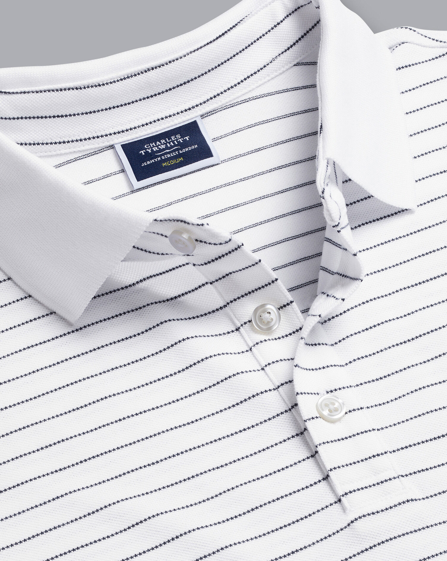 Tyrwhitt Pique Polo - White & Navy
