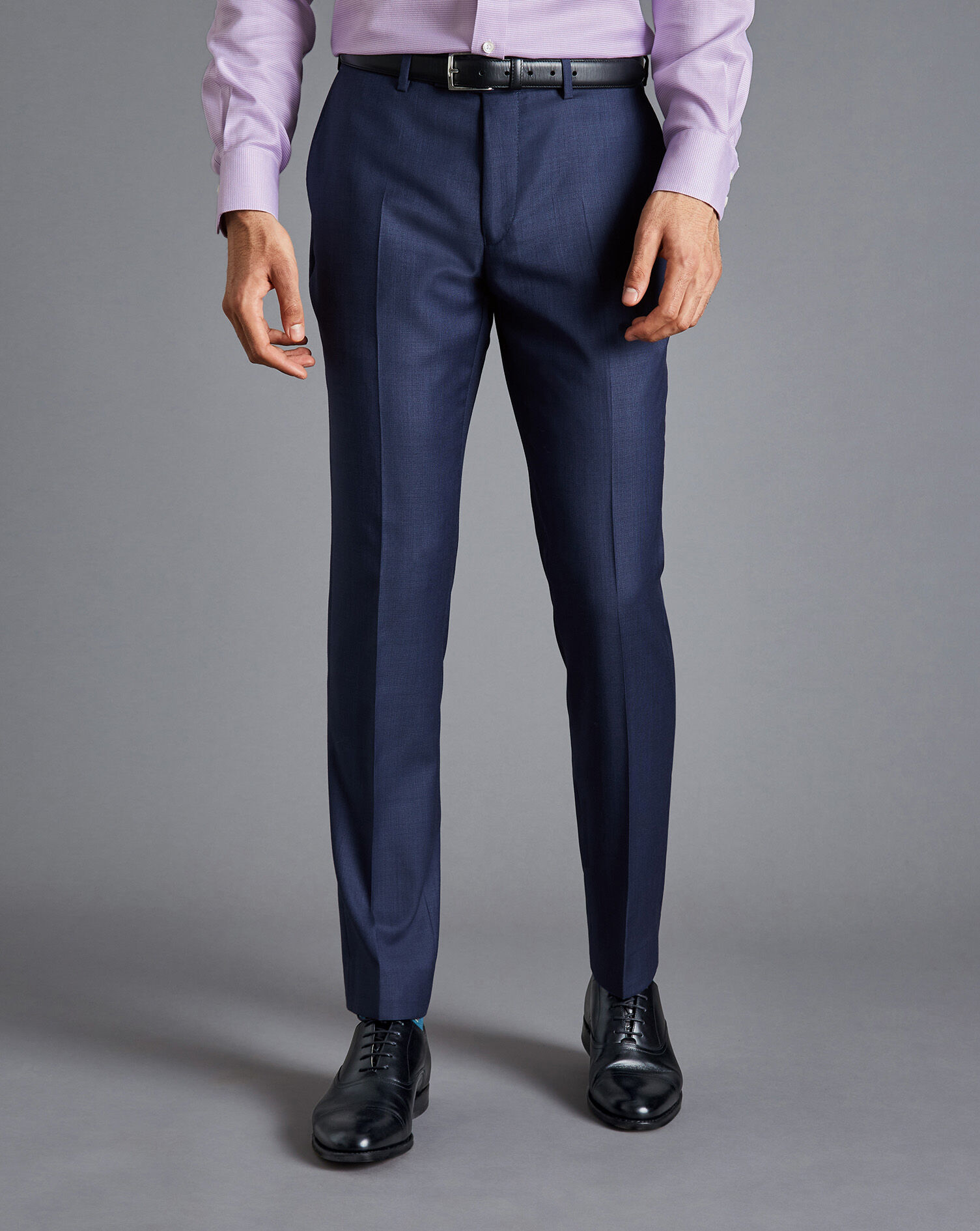 Italian Luxury Textured Suit Pants - Indigo Blue