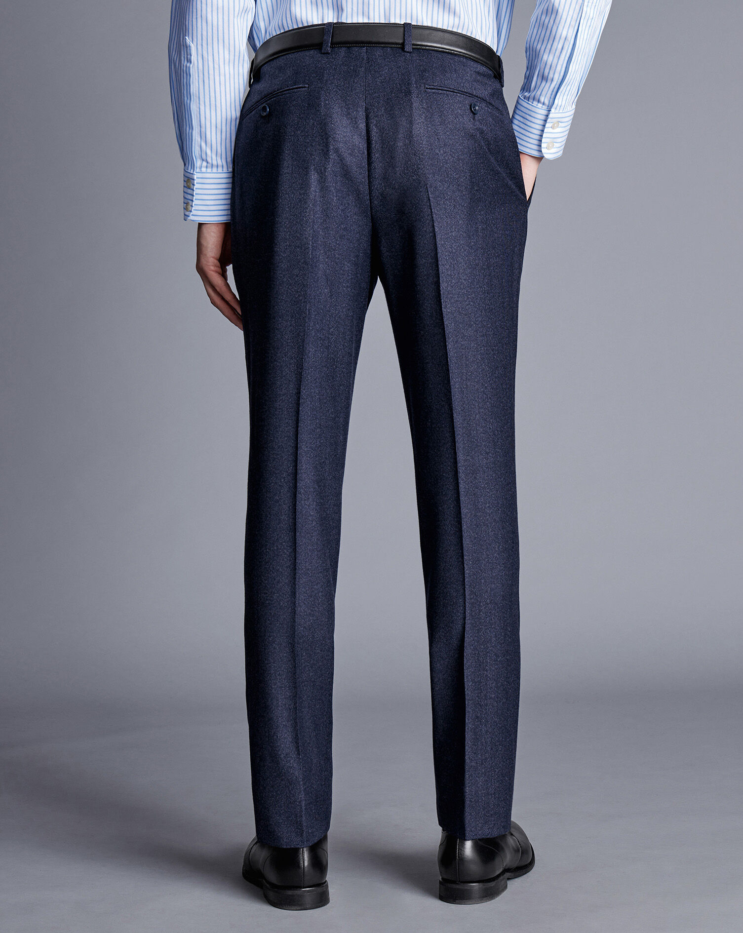 Italian Pindot Suit Pants - Denim Blue