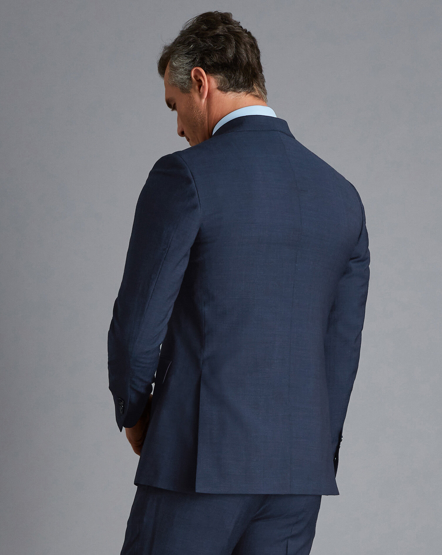 Micro Texture Travel Suit Jacket - Ink Blue