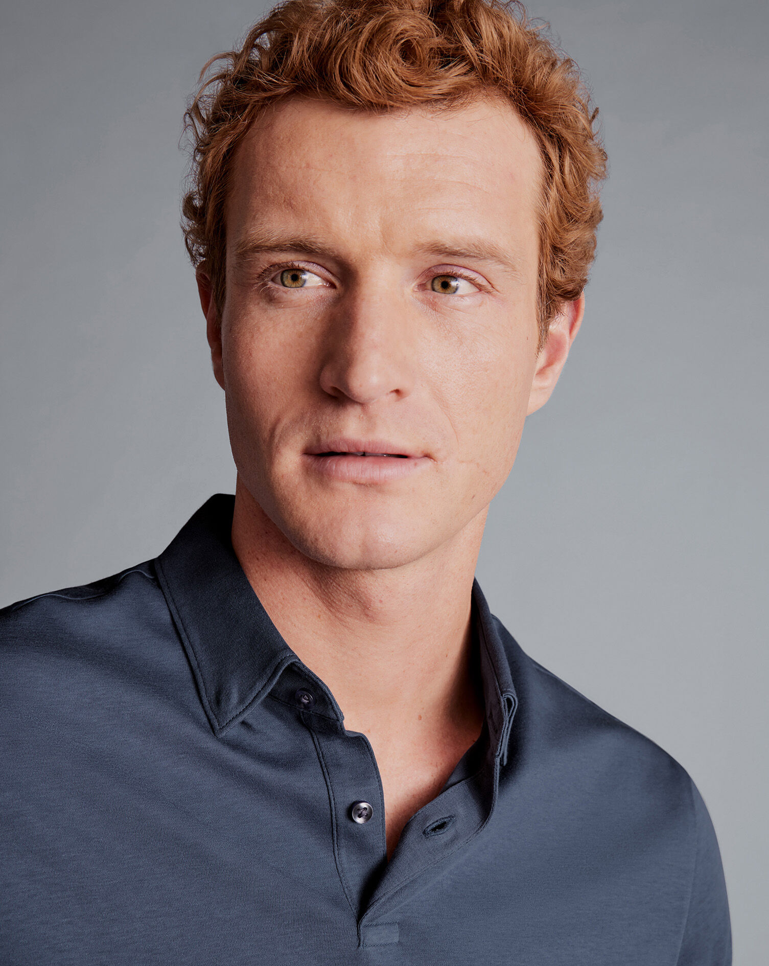 Combed Cotton Polo - Steel Blue