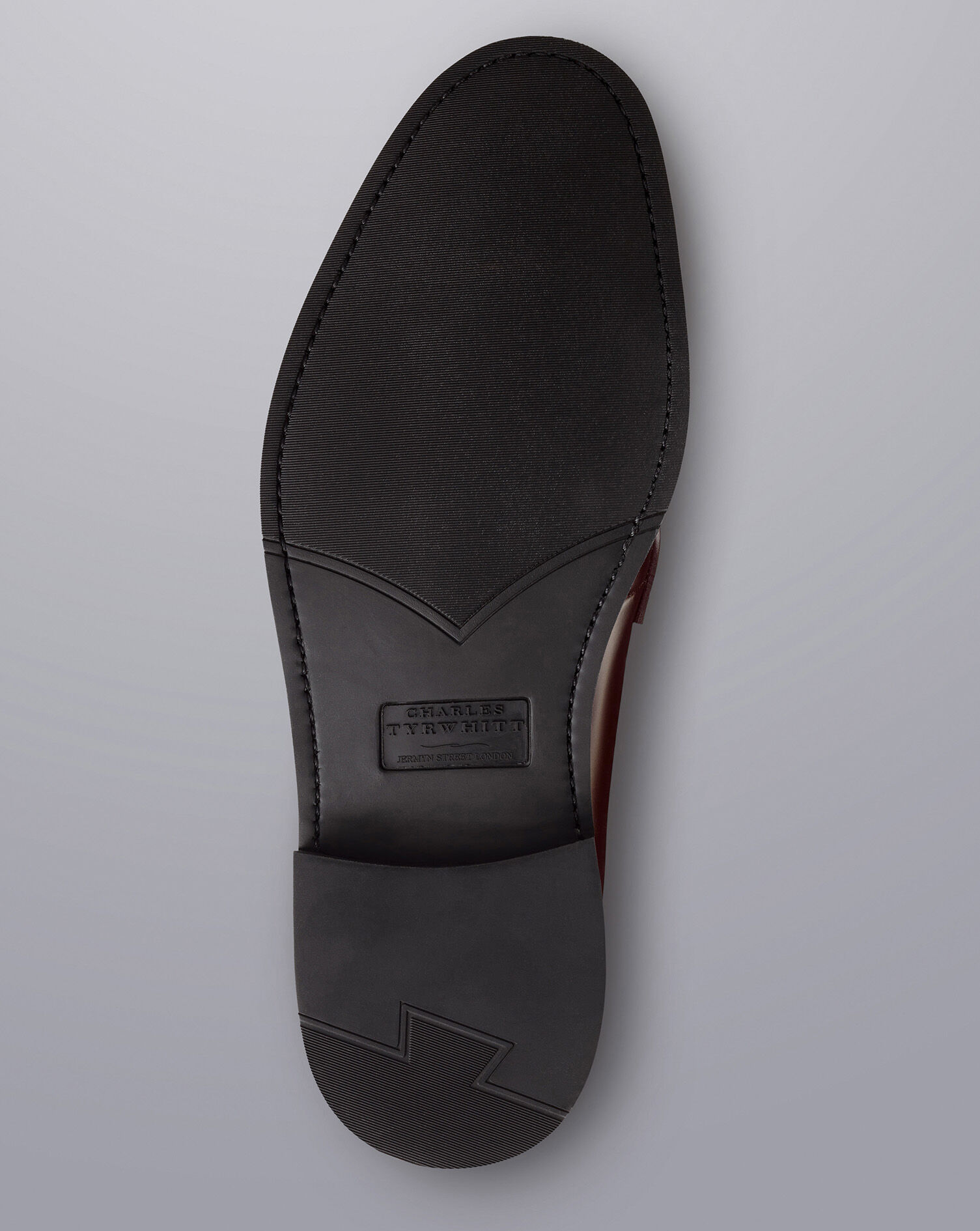 Rubber Sole High Shine Leather Derby Shoes - Dark Chocolate