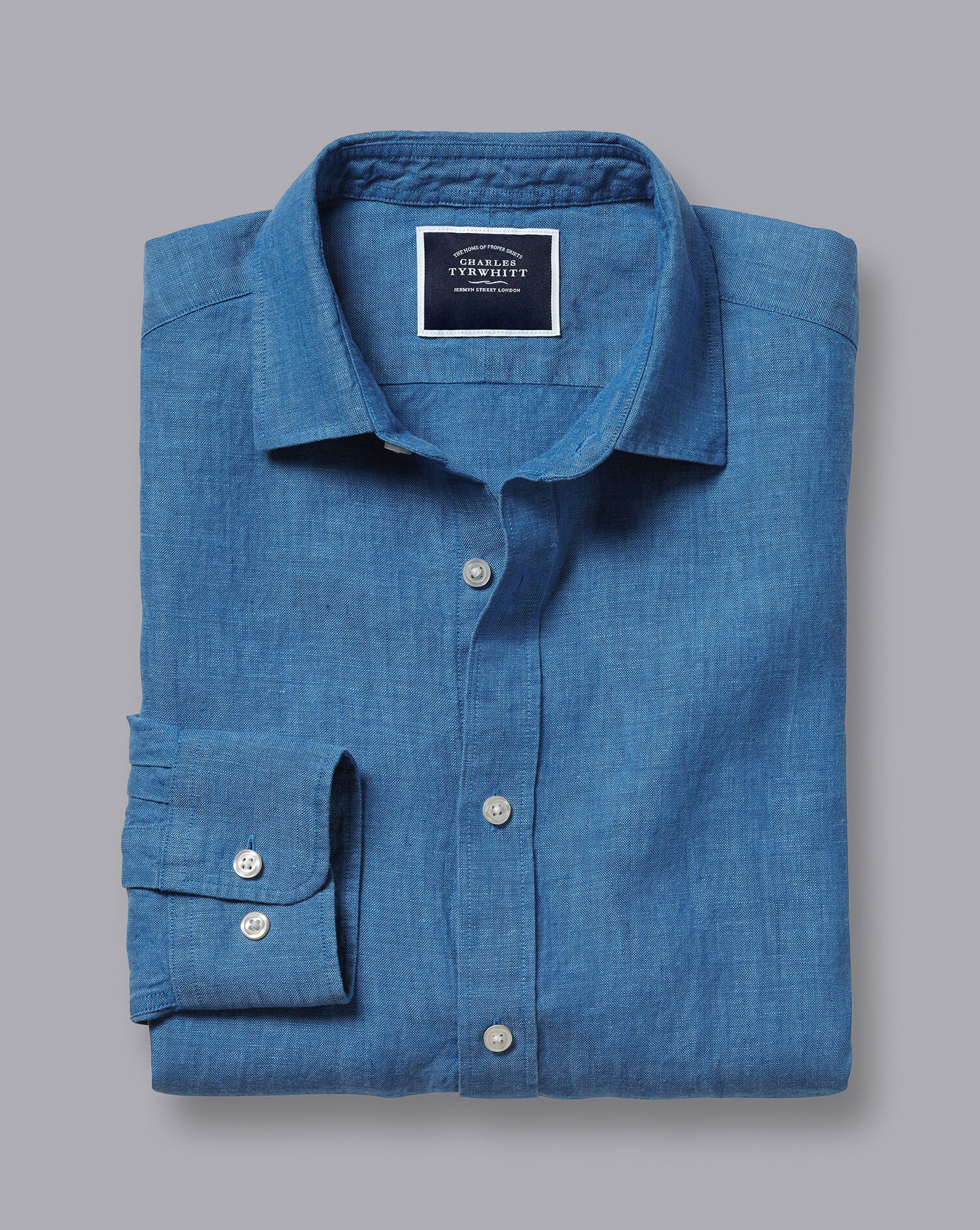 Pure Linen Shirt - Ocean Blue
