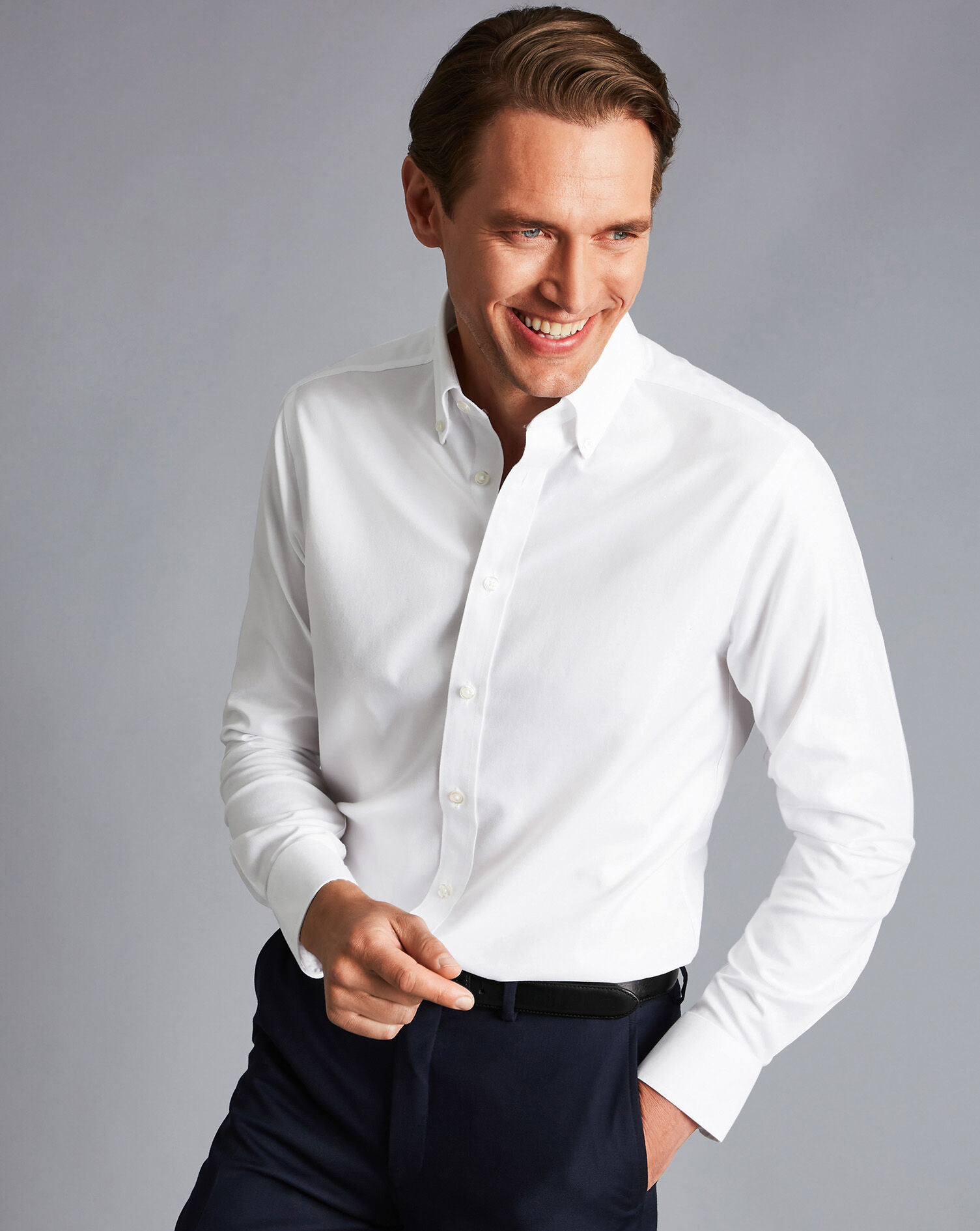 Button-Down Non-Iron Twill Shirt - White