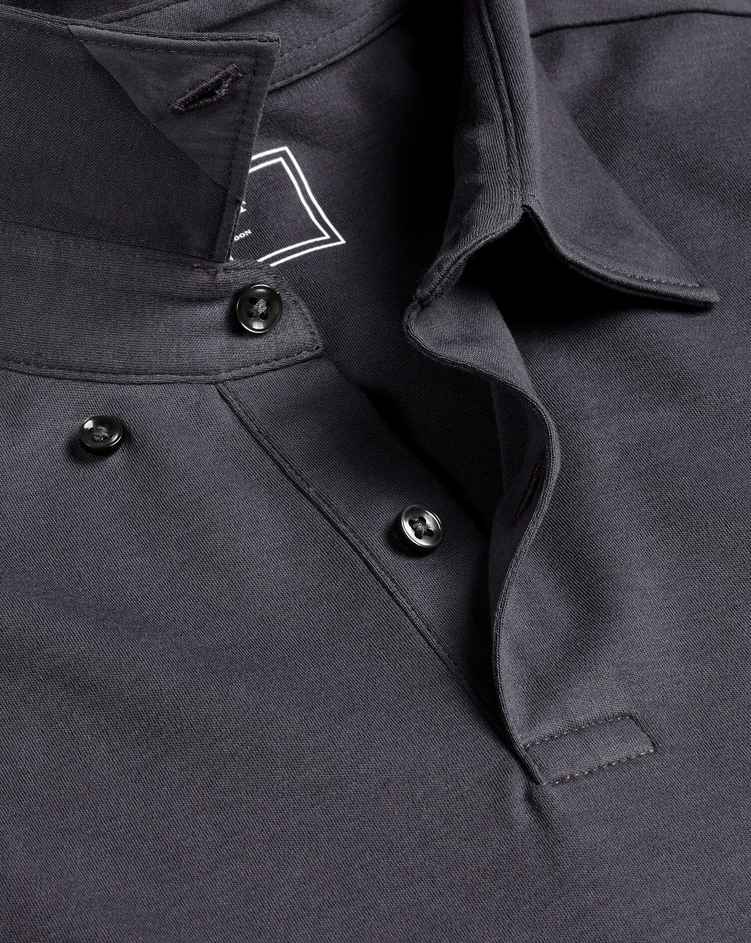 Combed Cotton Polo - Dark Grey