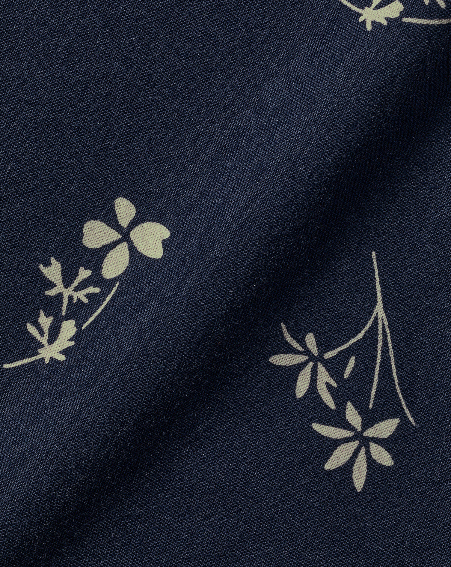 Button-Down Collar Non-Iron Floral Print Shirt - Stone