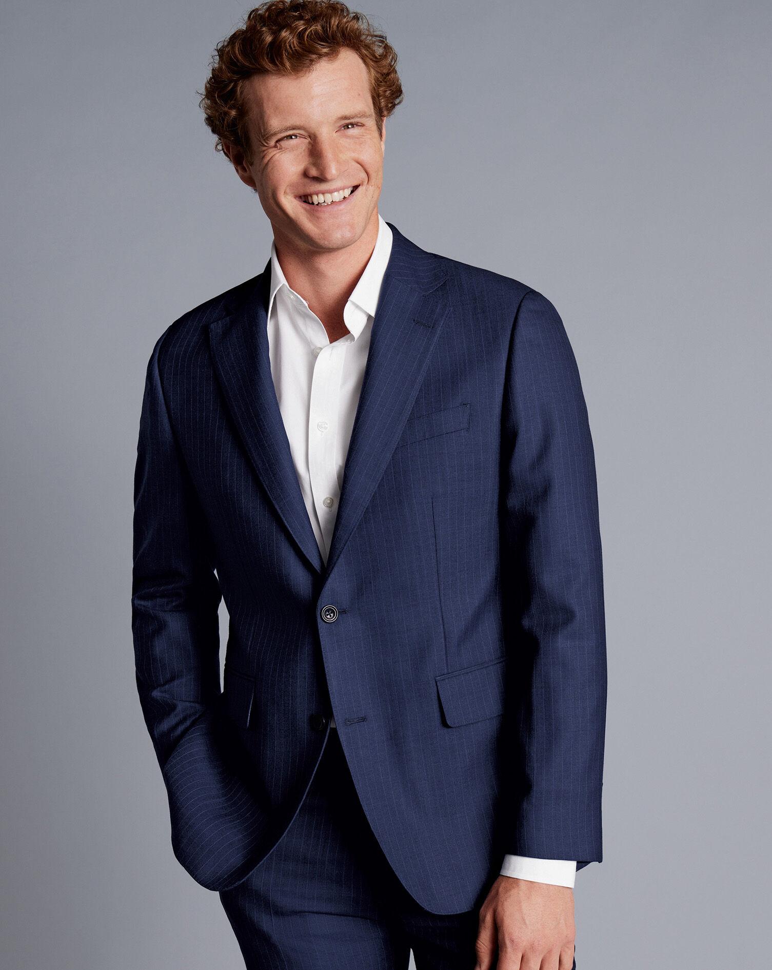 Ultimate Performance Stripe Suit Jacket - French Blue