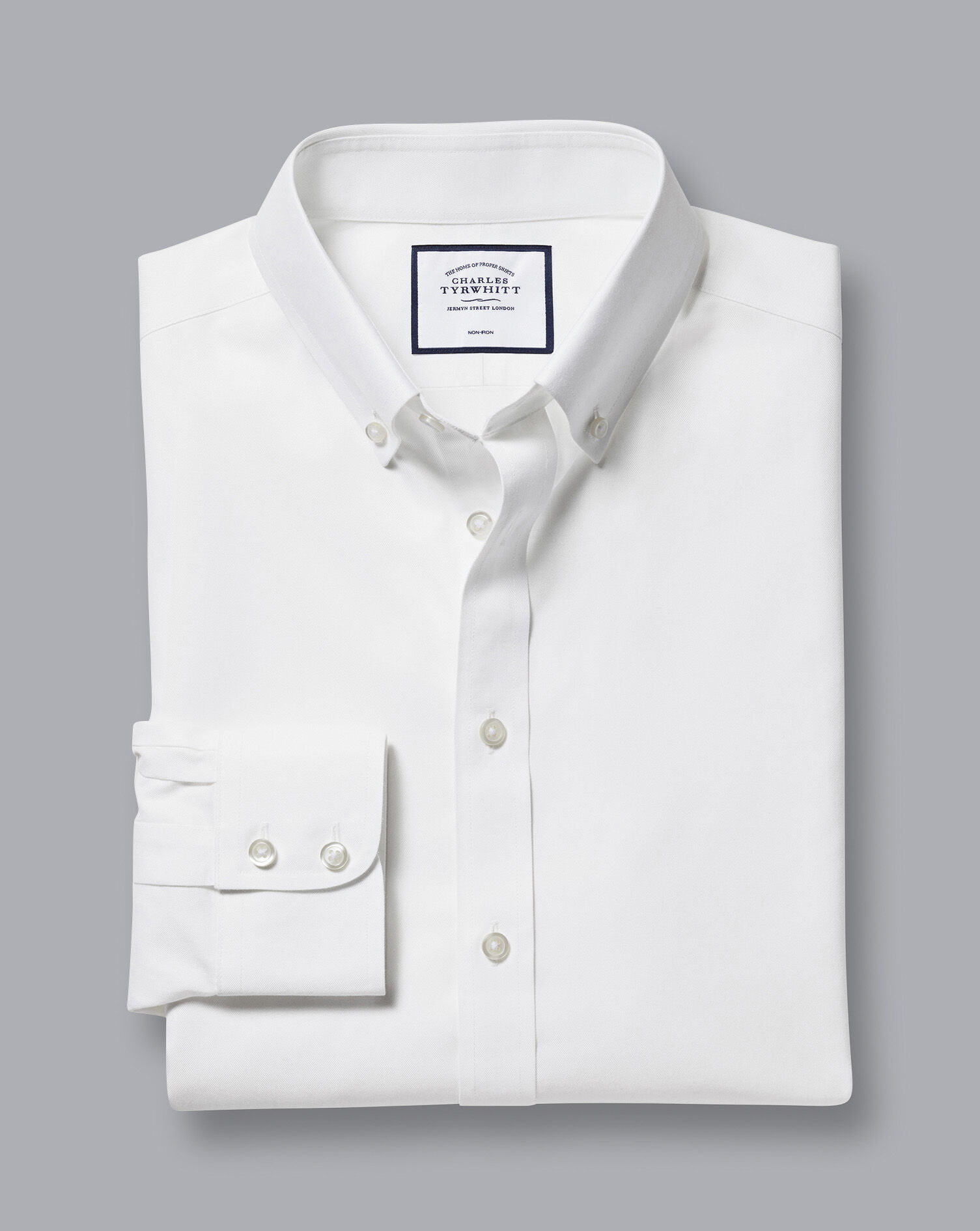 Button-Down Non-Iron Twill Shirt - White