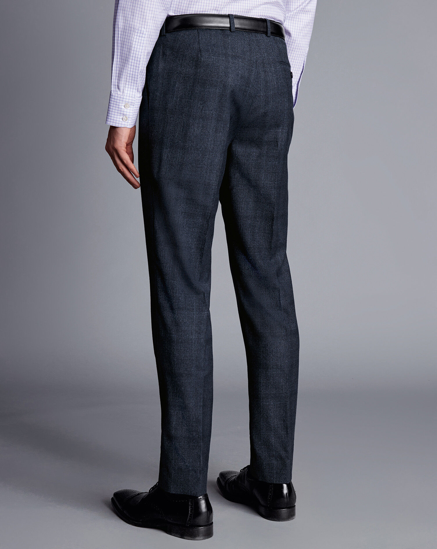 Check Suit Pants - Denim Blue