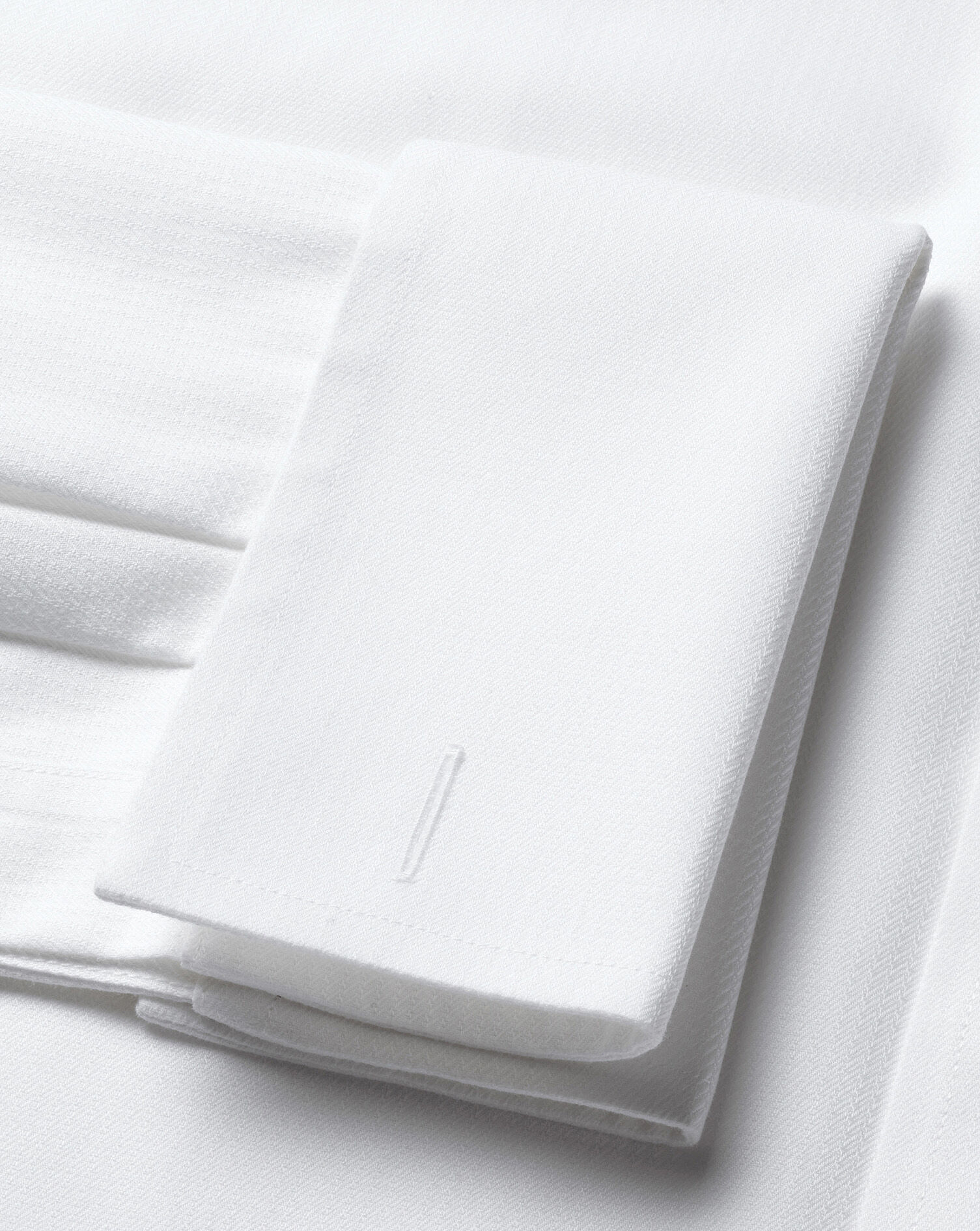 Spread Collar Non-Iron Henley Weave Shirt - White