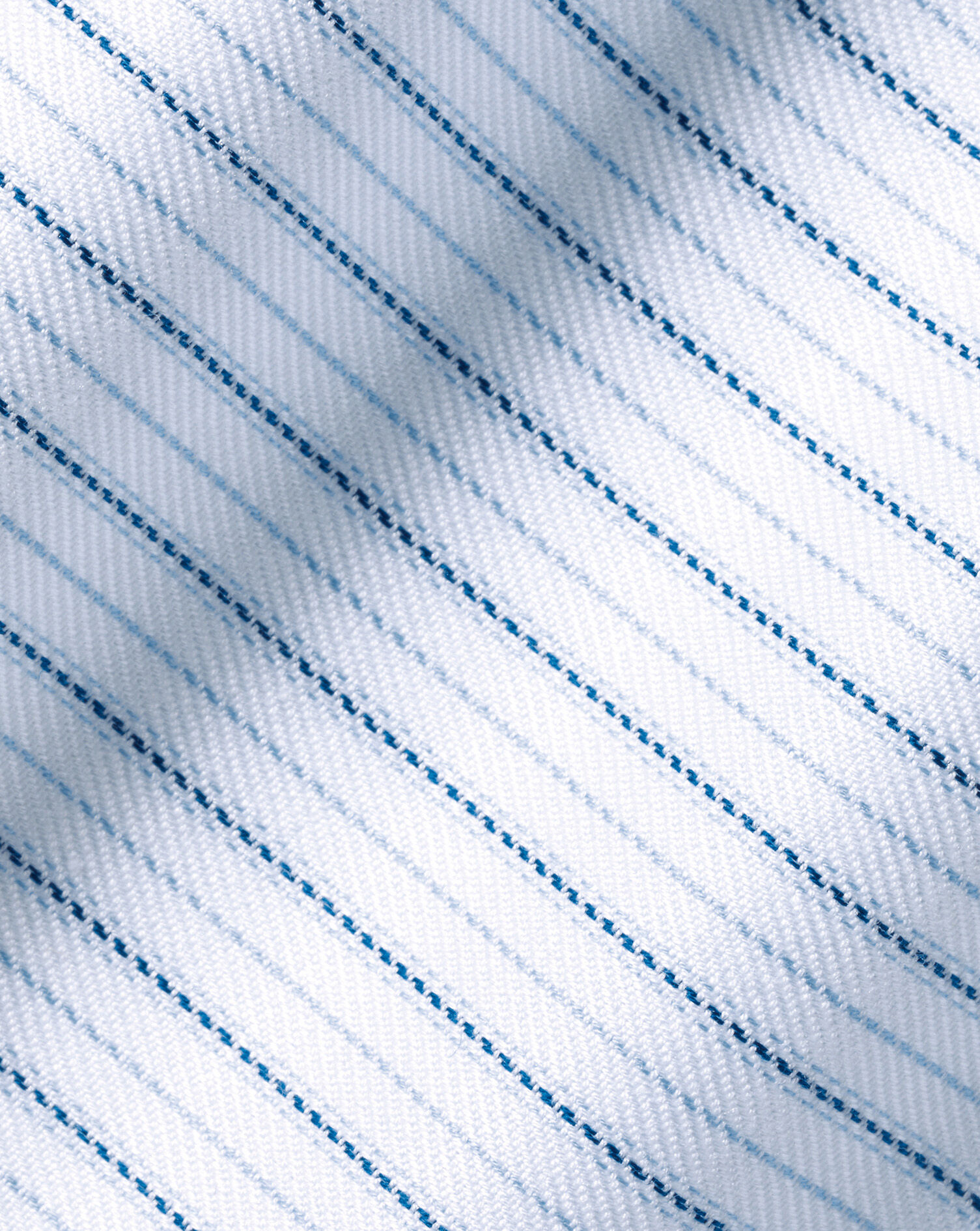 Semi-Spread Collar Cotton Shadow Stripe Shirt - Royal Blue