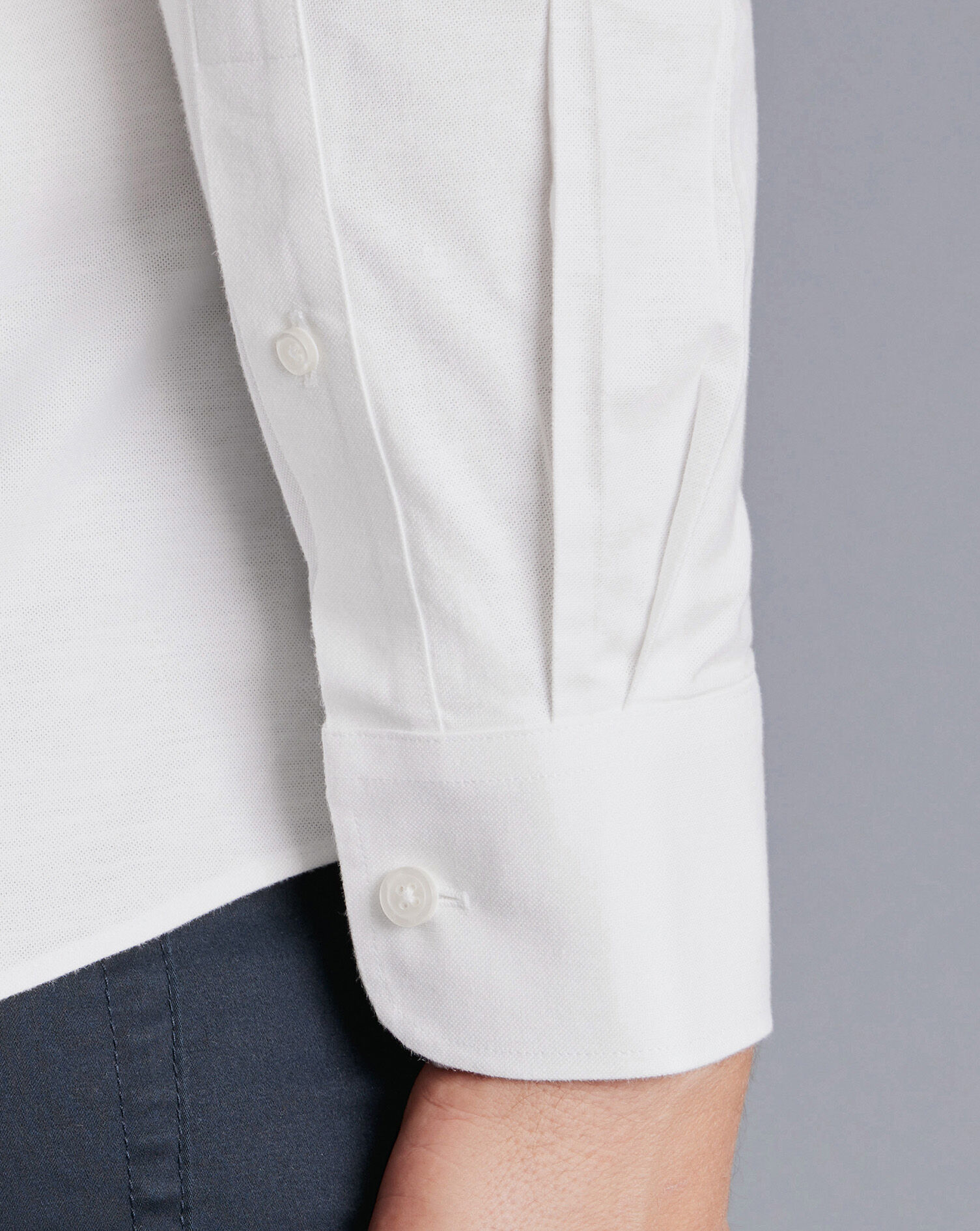 Button-Down Collar Non-Iron Stretch Oxford Shirt - White