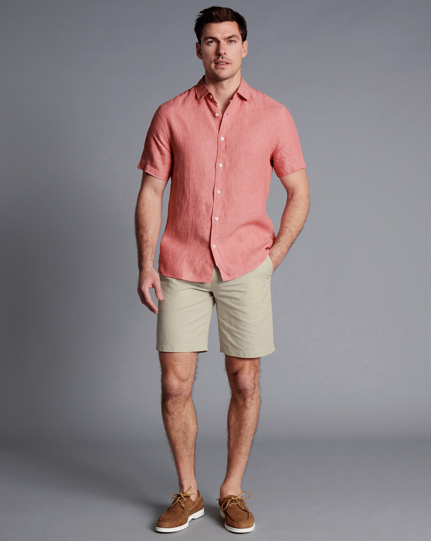 Cotton Linen Shorts - Stone
