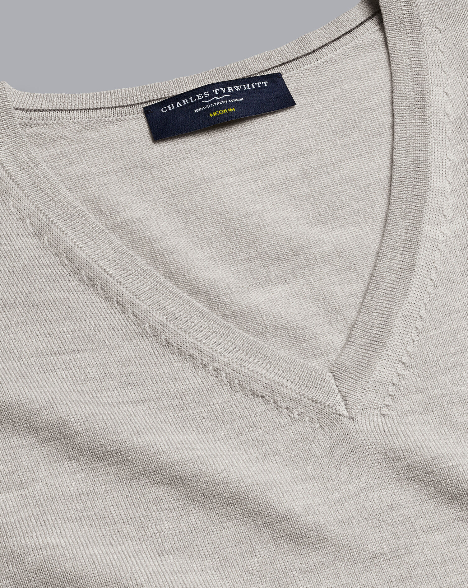 Merino V-Neck Sweater - Silver