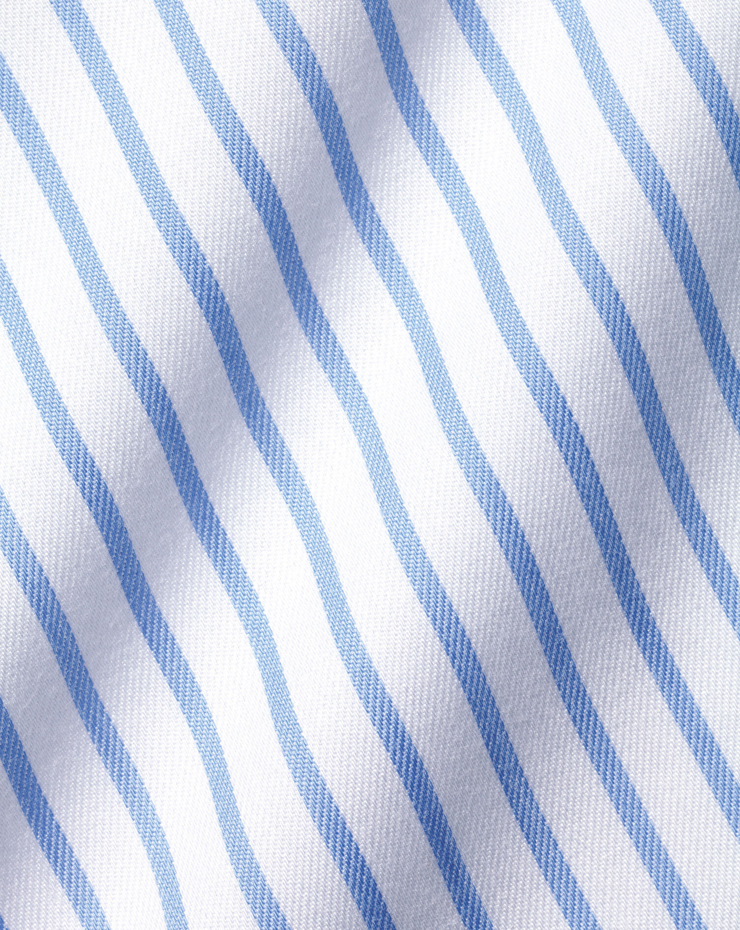 Non-Iron Twill Stripe Shirt - Cornflower Blue