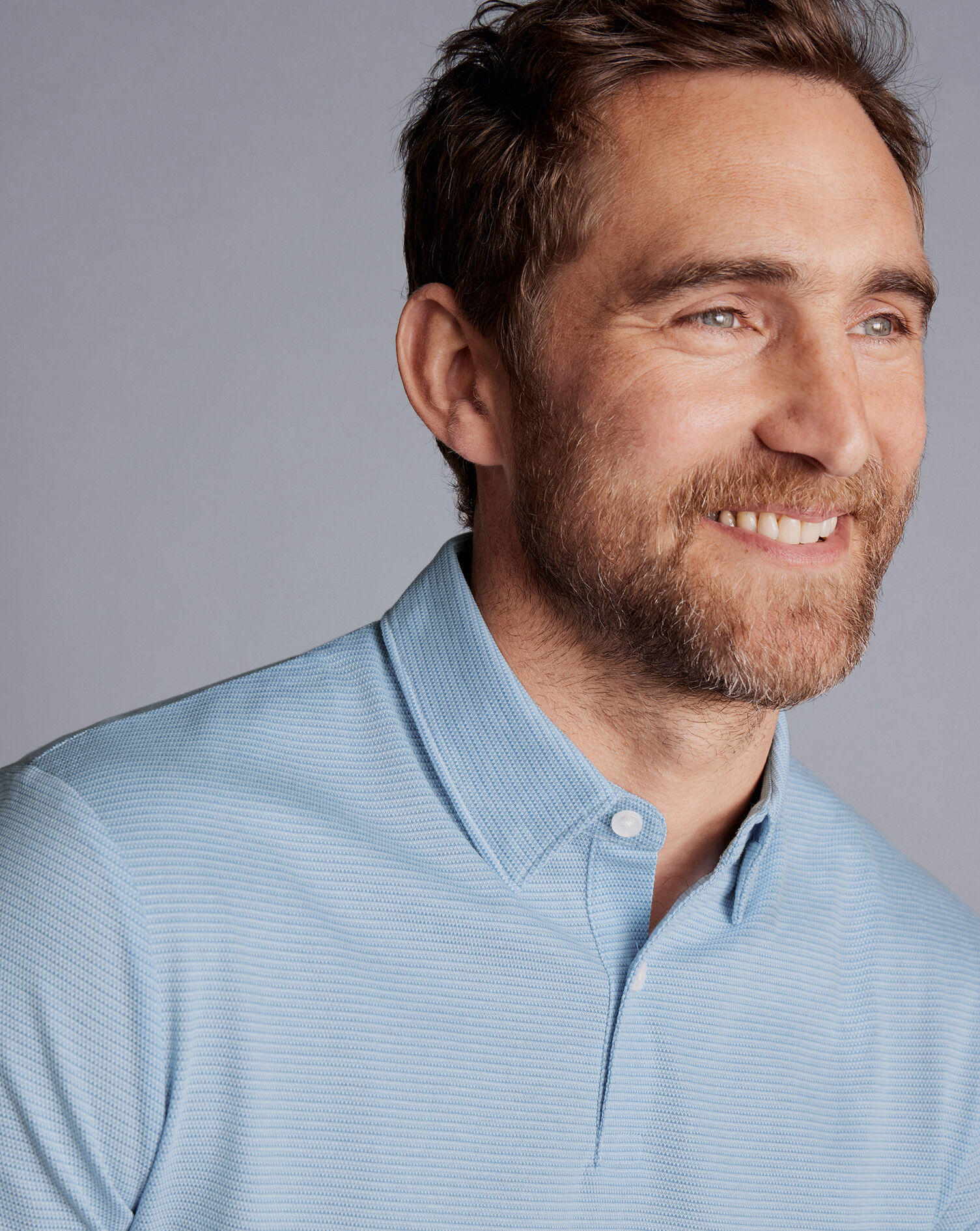 Jacquard Polo - Cornflower Blue