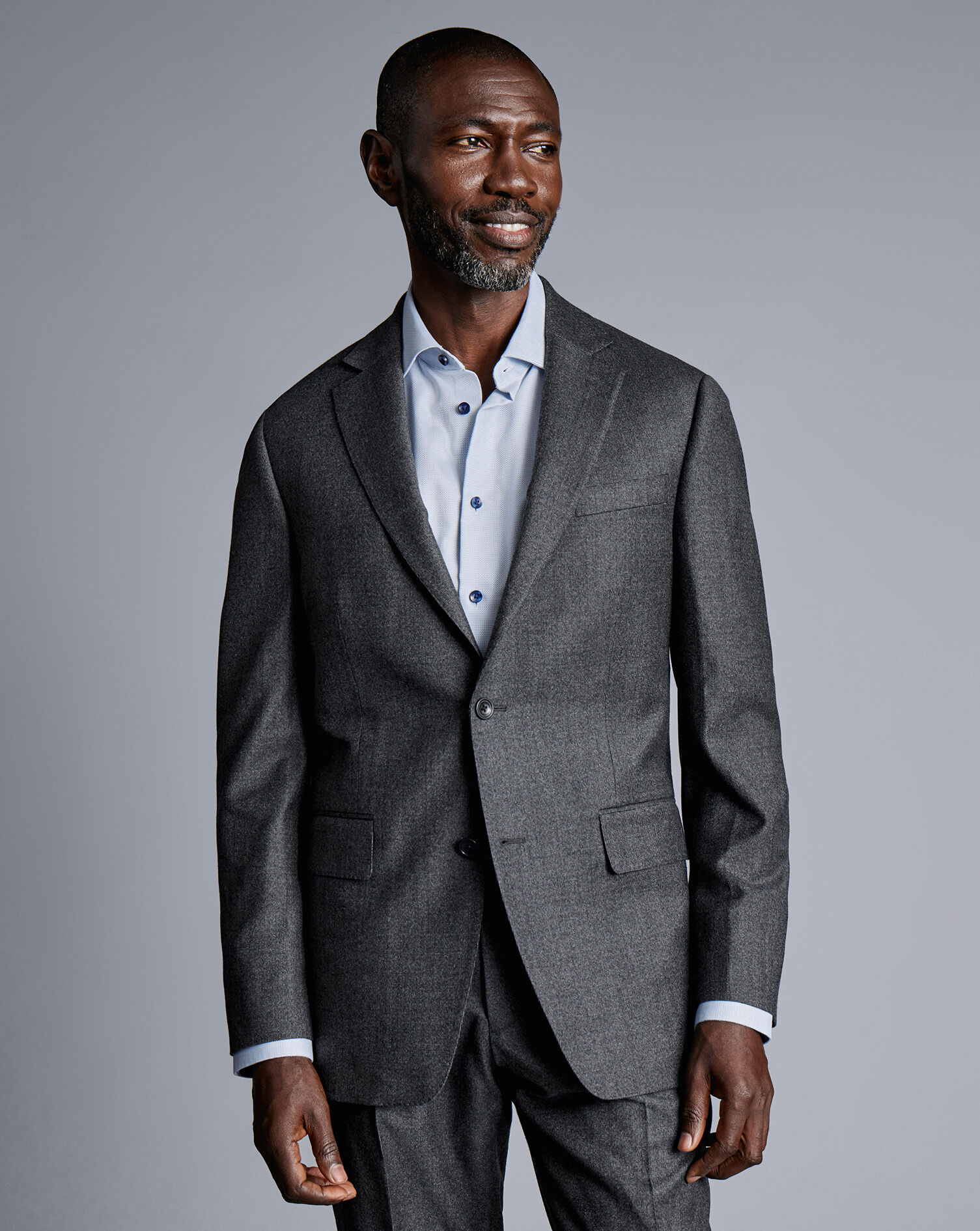 Italian Pindot Suit Jacket - Grey