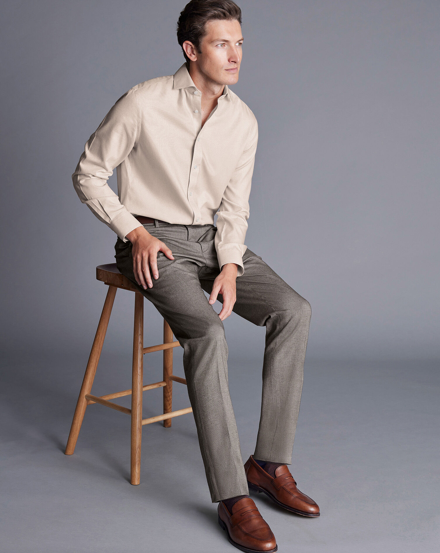 Smart Cotton Stretch Pants - Taupe