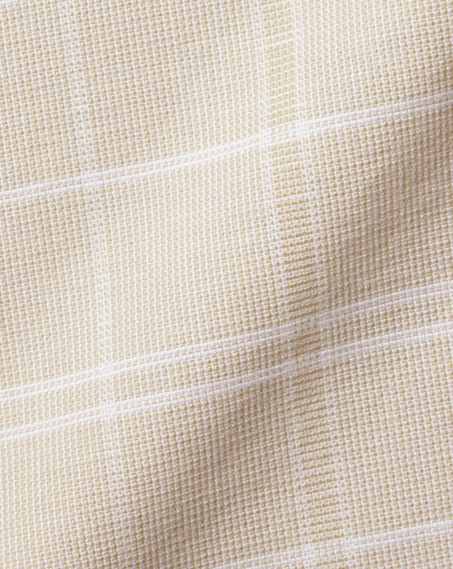 Cotton Linen Check Short Sleeve Shirt - Oatmeal