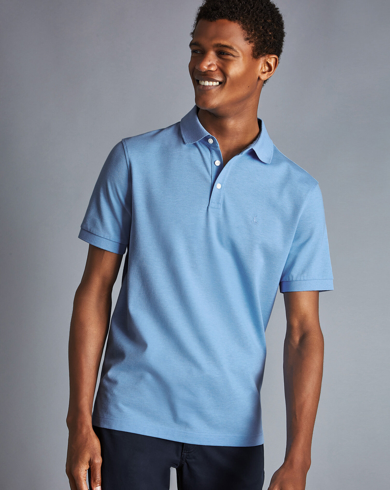 Tyrwhitt Pique Polo - Sky Blue